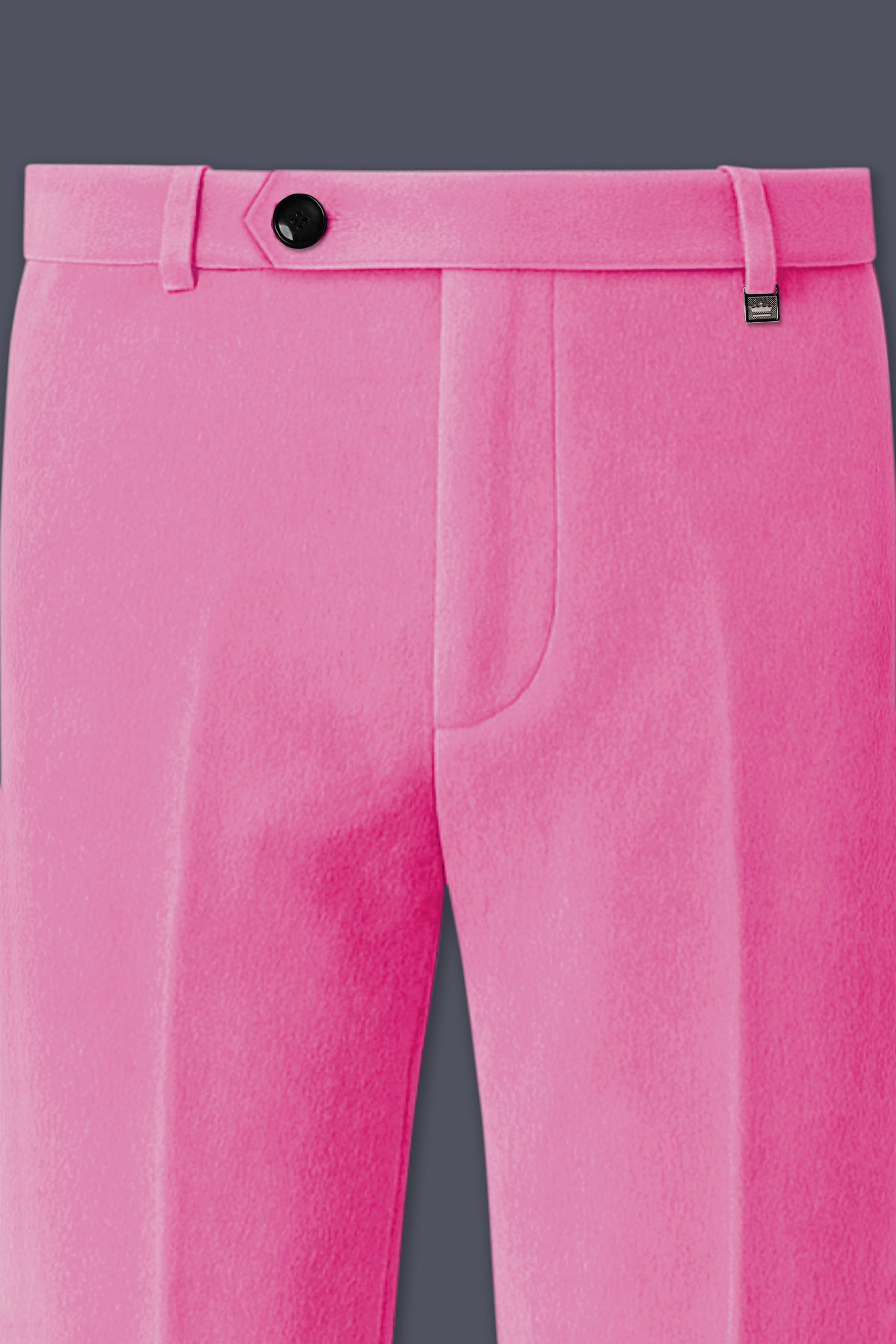 Veloura-Carissma Pink Velvet Stretchable Waistband Pant