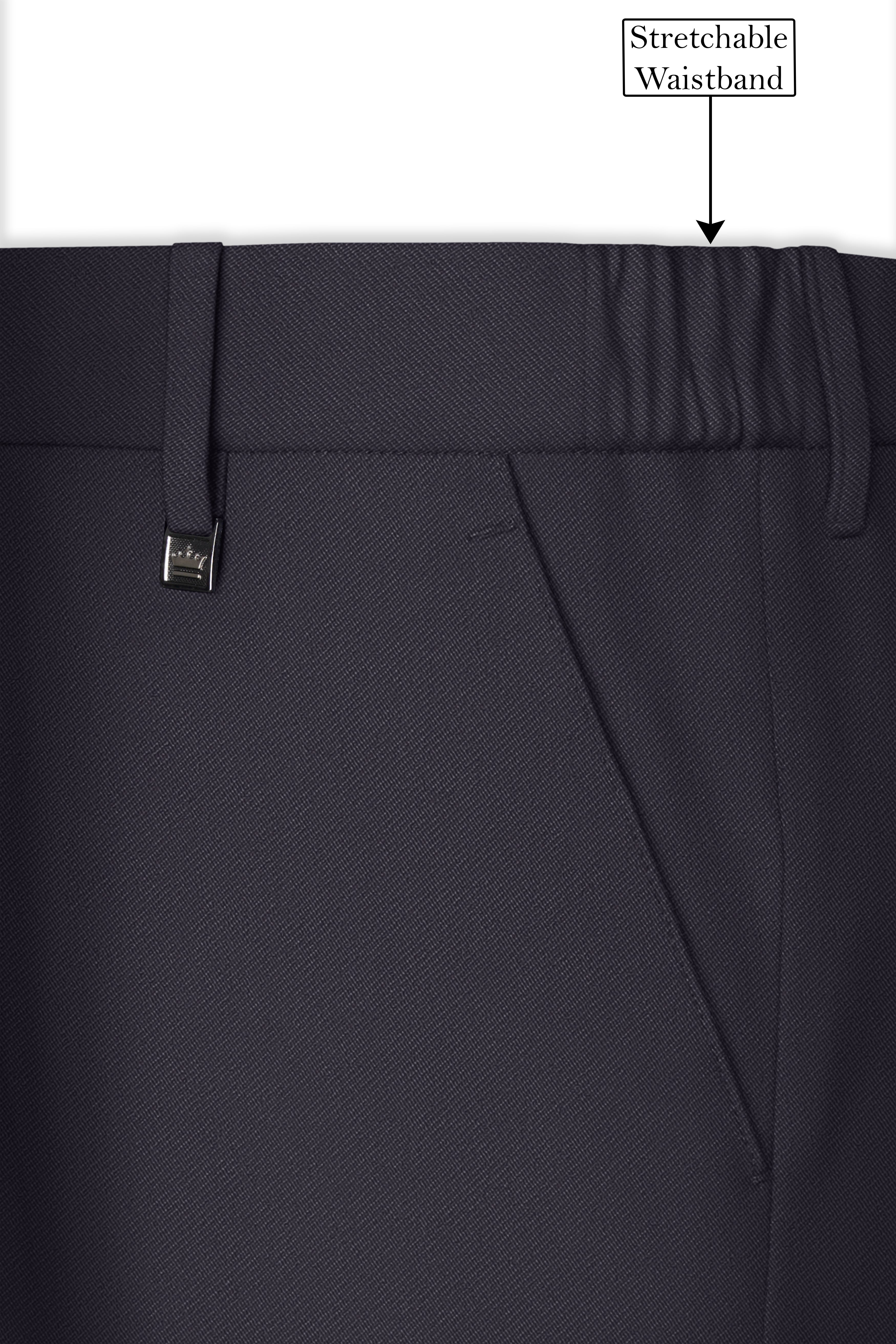 Aeris-Bastilie Gray 4-Way Stretch Wrinkle-Free Fluid Drape Fabric Stretchable Waistband Pant