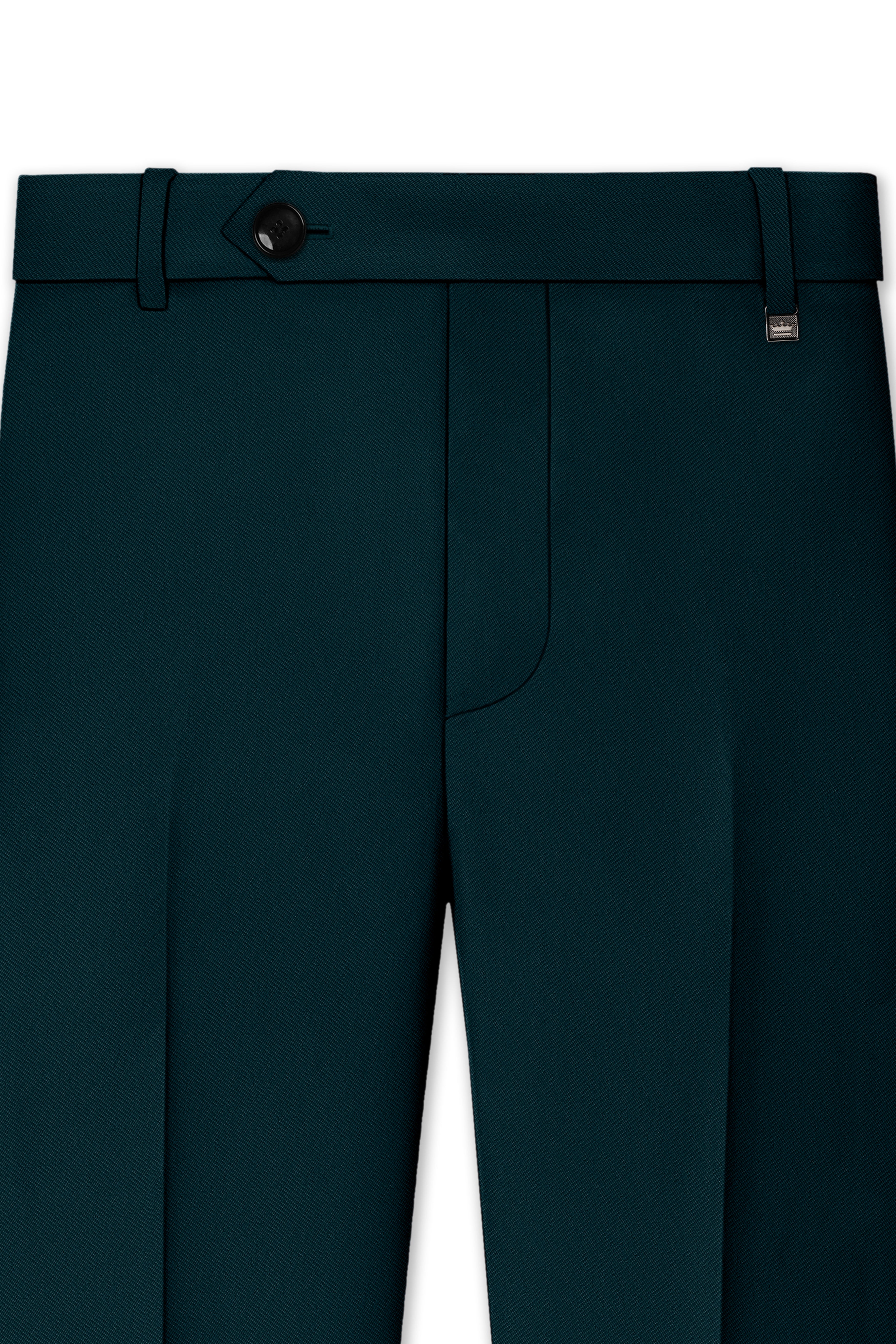 Canopy-Daintree Green 4-Way Stretch Wrinkle-Free Fluid Drape Fabric Stretchable Waistband Pant