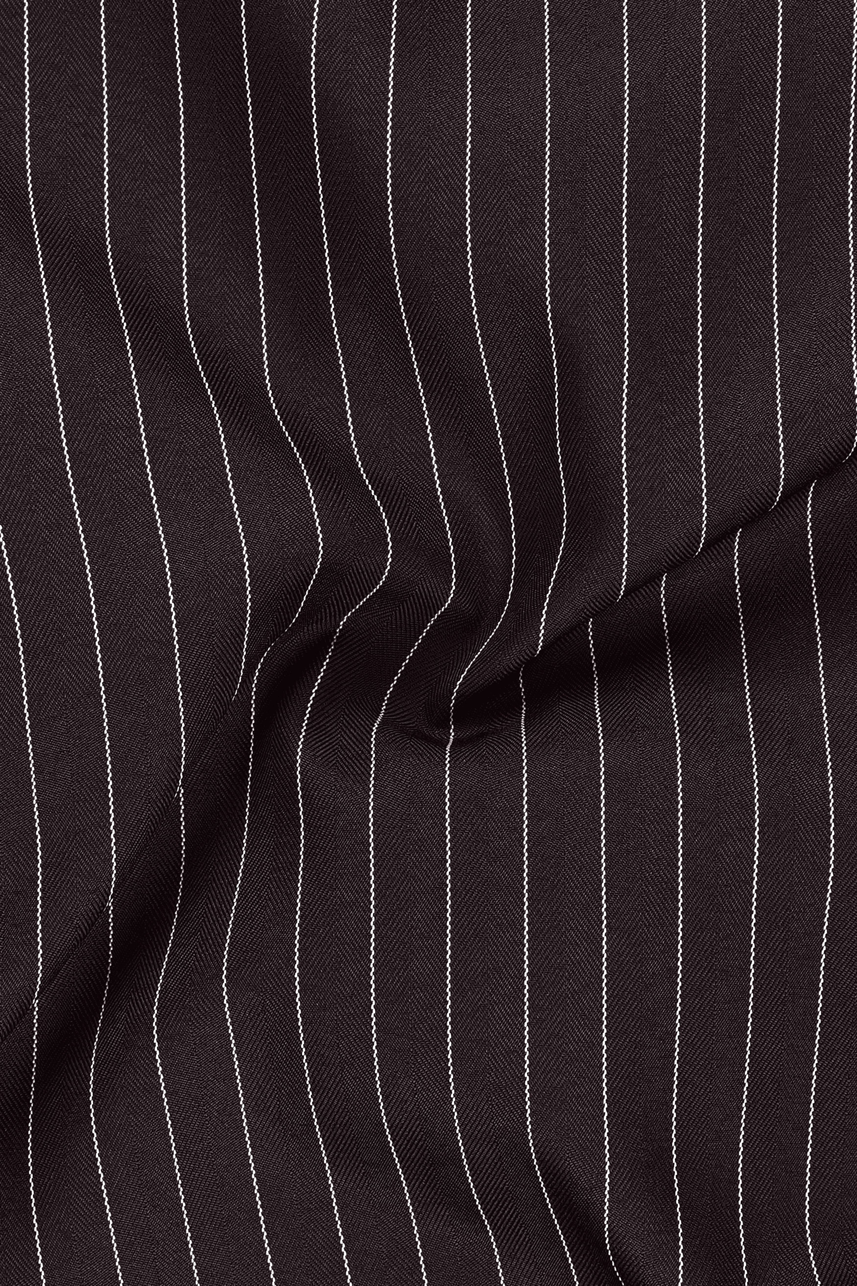 Volt-Thunder Brown Herringbone Striped Wool Rich Slight Stretch Waistband Pant