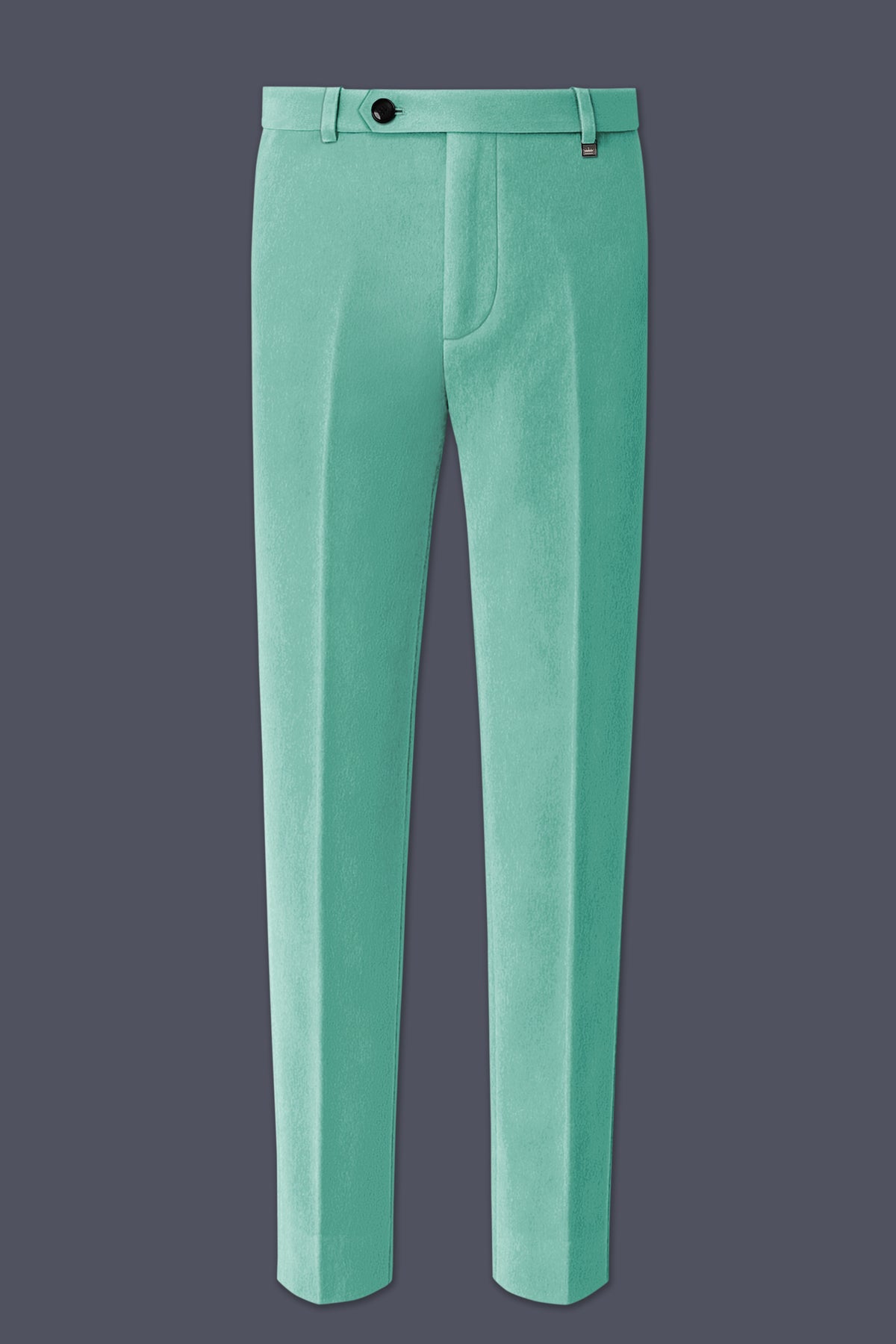 Sapphire-Cyan Blue Velvet Stretchable Waistband Pant
