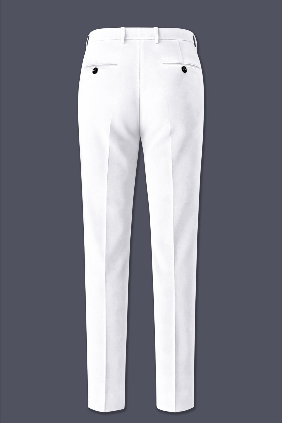 Alabaster-Bright White Velvet Stretchable Waistband Pant