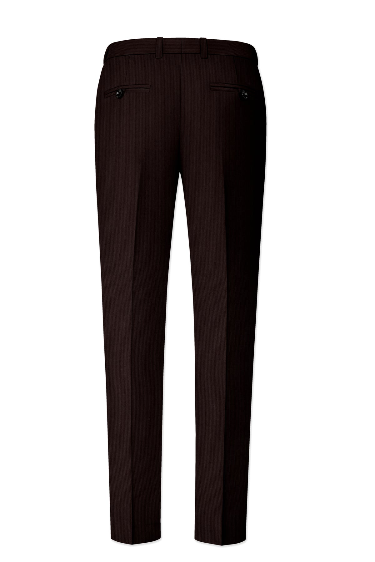 Terrano-Creole Brown Diamond Textured Wool Rich Slight Stretch Waistband Pant