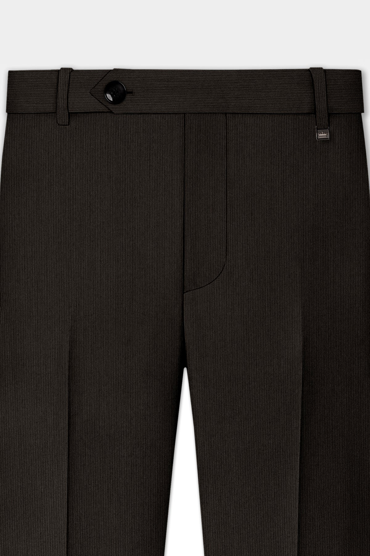 Grayson-Zeus Brown Diamond Textured Wool Rich Slight Stretch Waistband Pant