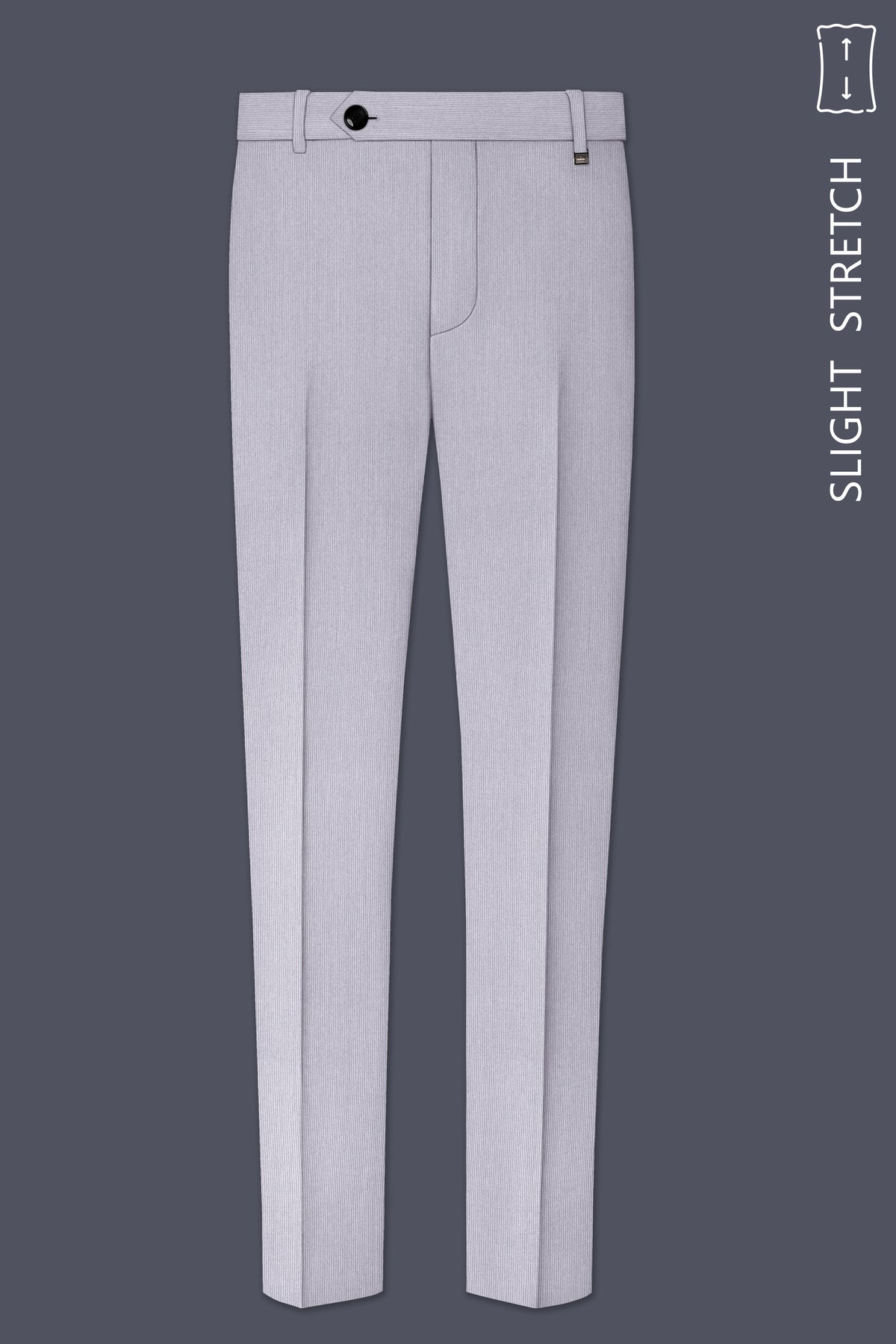 Virelli-Suva Gray Diamond Textured Wool Rich Slight Stretch Waistband Pant