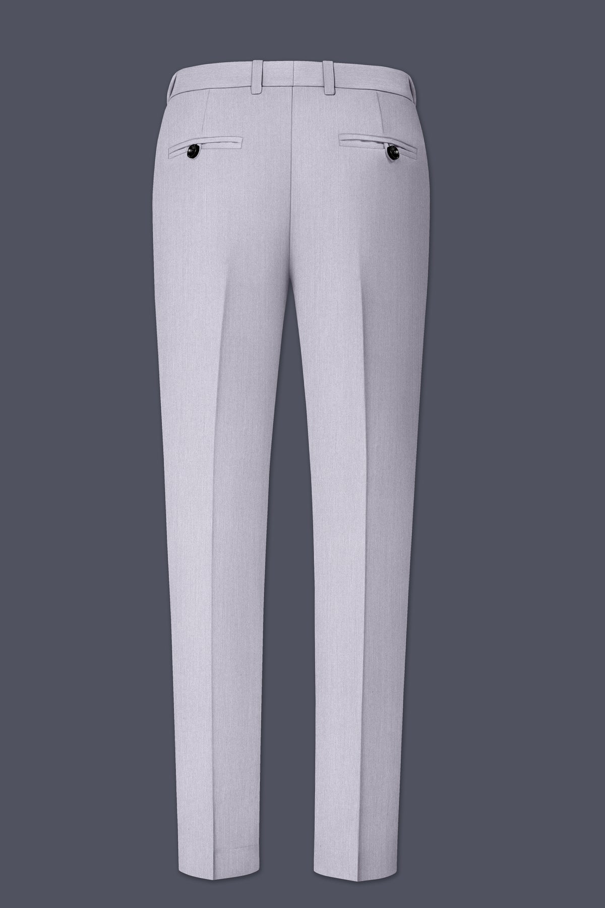 Virelli-Suva Gray Diamond Textured Wool Rich Slight Stretch Waistband Pant