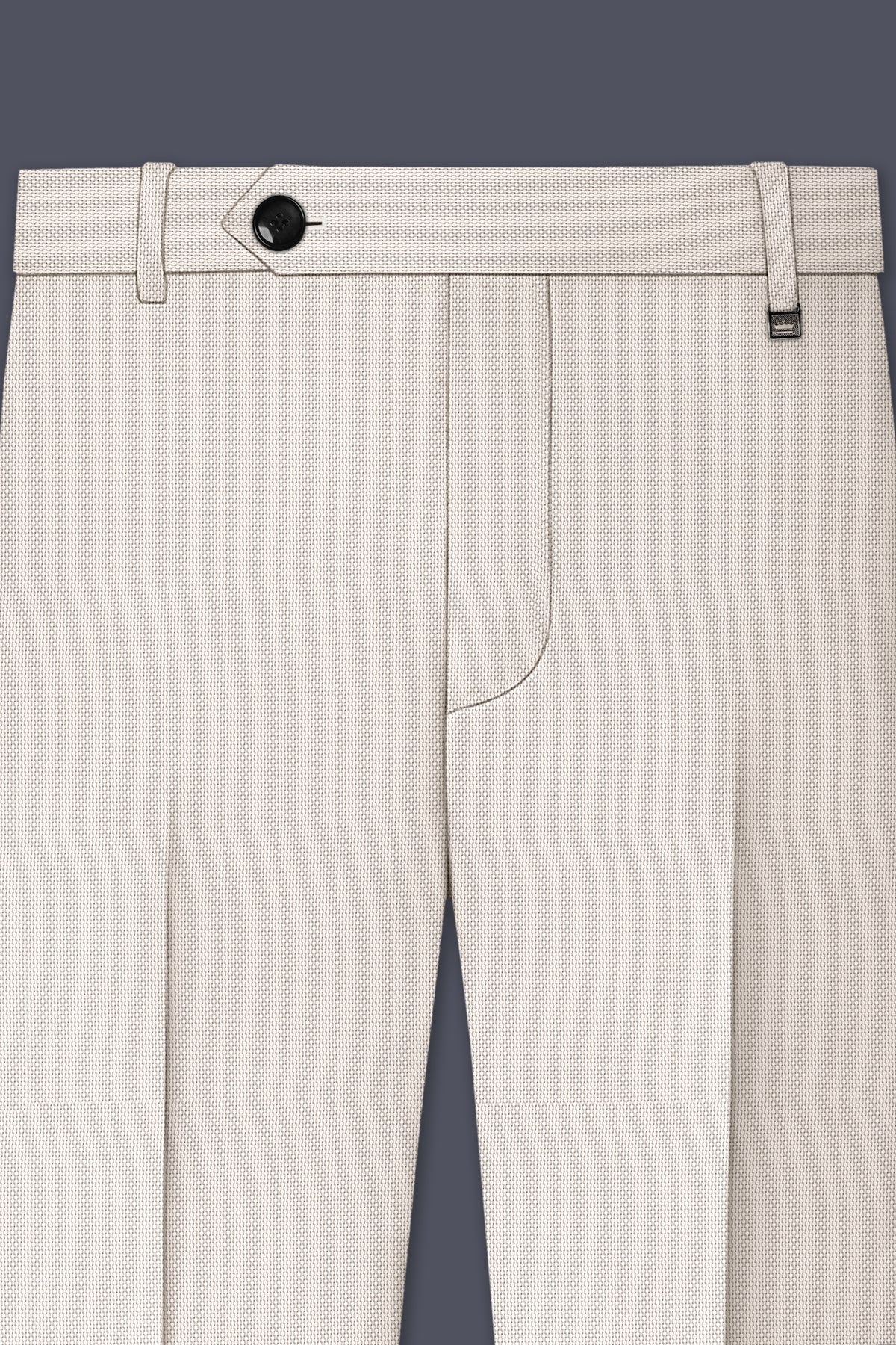 Dorian-Gainsboro Gray Diamond Textured Wool Rich Slight Stretch Waistband Pant