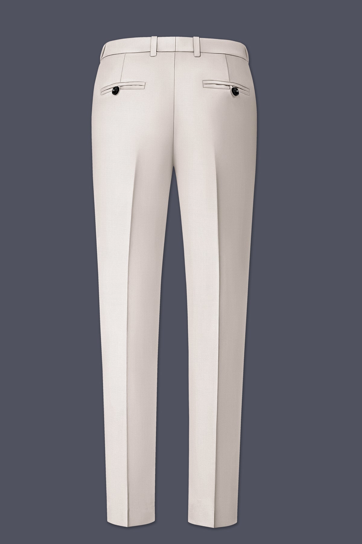 Dorian-Gainsboro Gray Diamond Textured Wool Rich Slight Stretch Waistband Pant