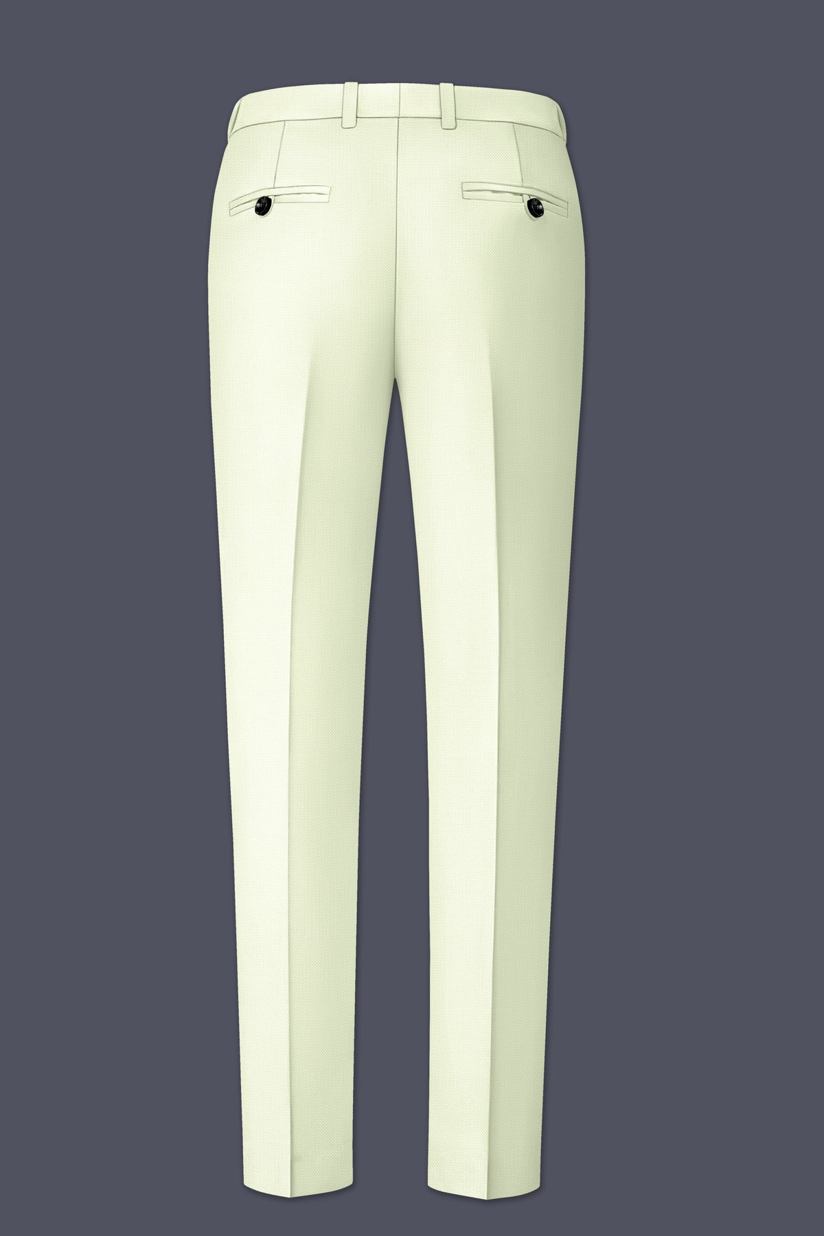 Verdant-Bud Green Diamond Textured Wool Rich Slight Stretch Waistband Pant