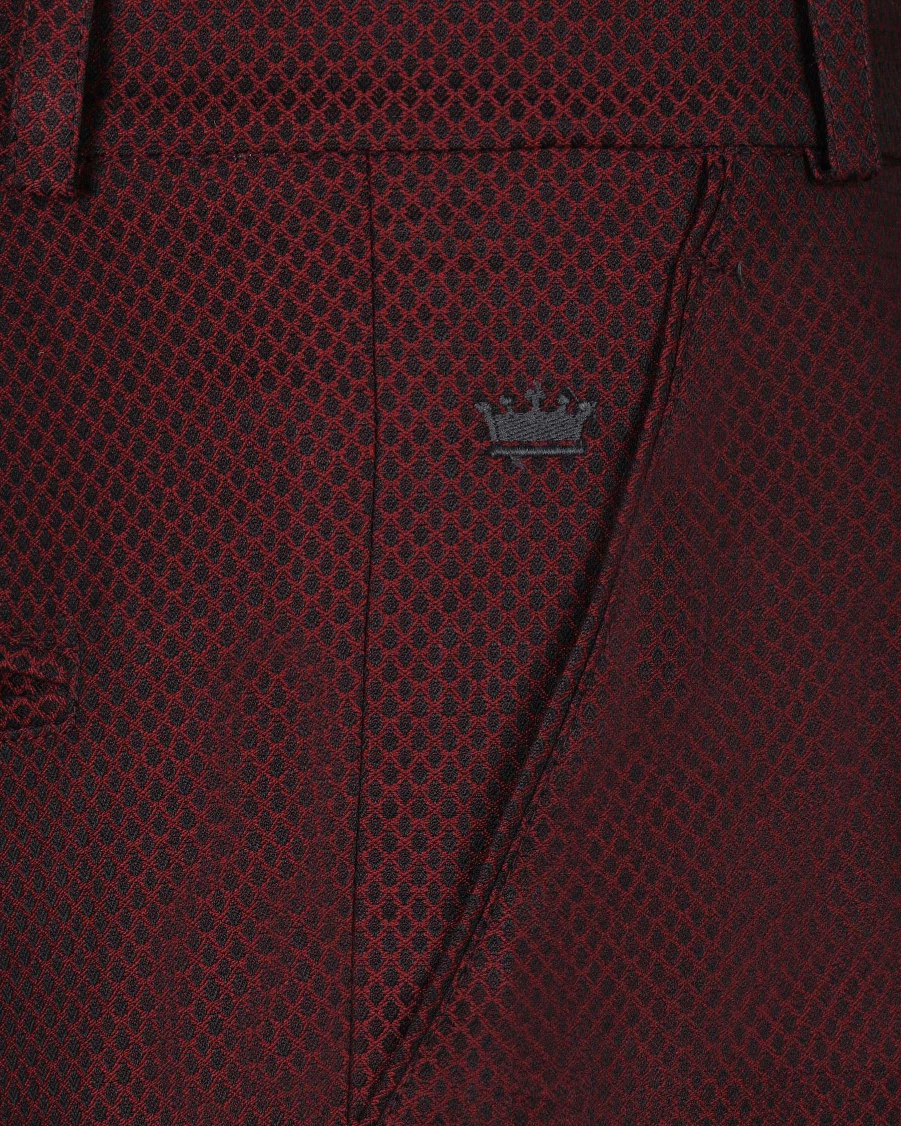 Jam Red with Black Dobby Wool pant