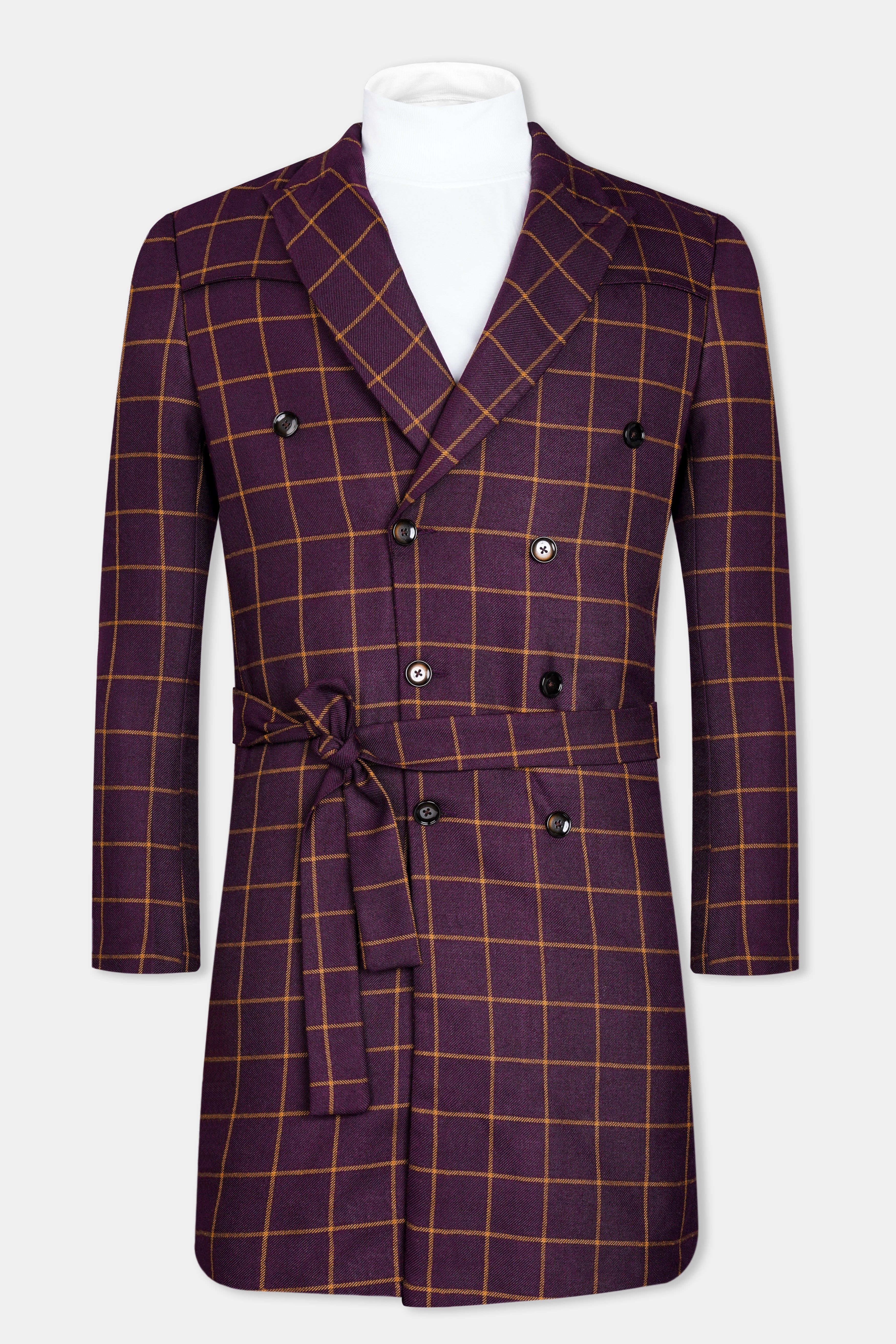 Eggplant Wine Windowpane Double Breasted Wool Rich Designer Trench Coat TCB2900-DB-D1-36, TCB2900-DB-D1-38, TCB2900-DB-D1-40, TCB2900-DB-D1-42, TCB2900-DB-D1-44, TCB2900-DB-D1-46, TCB2900-DB-D1-48, TCB2900-DB-D1-50, TCB2900-DB-D1-52, TCB2900-DB-D1-54, TCB2900-DB-D1-56, TCB2900-DB-D1-58, TCB2900-DB-D1-60