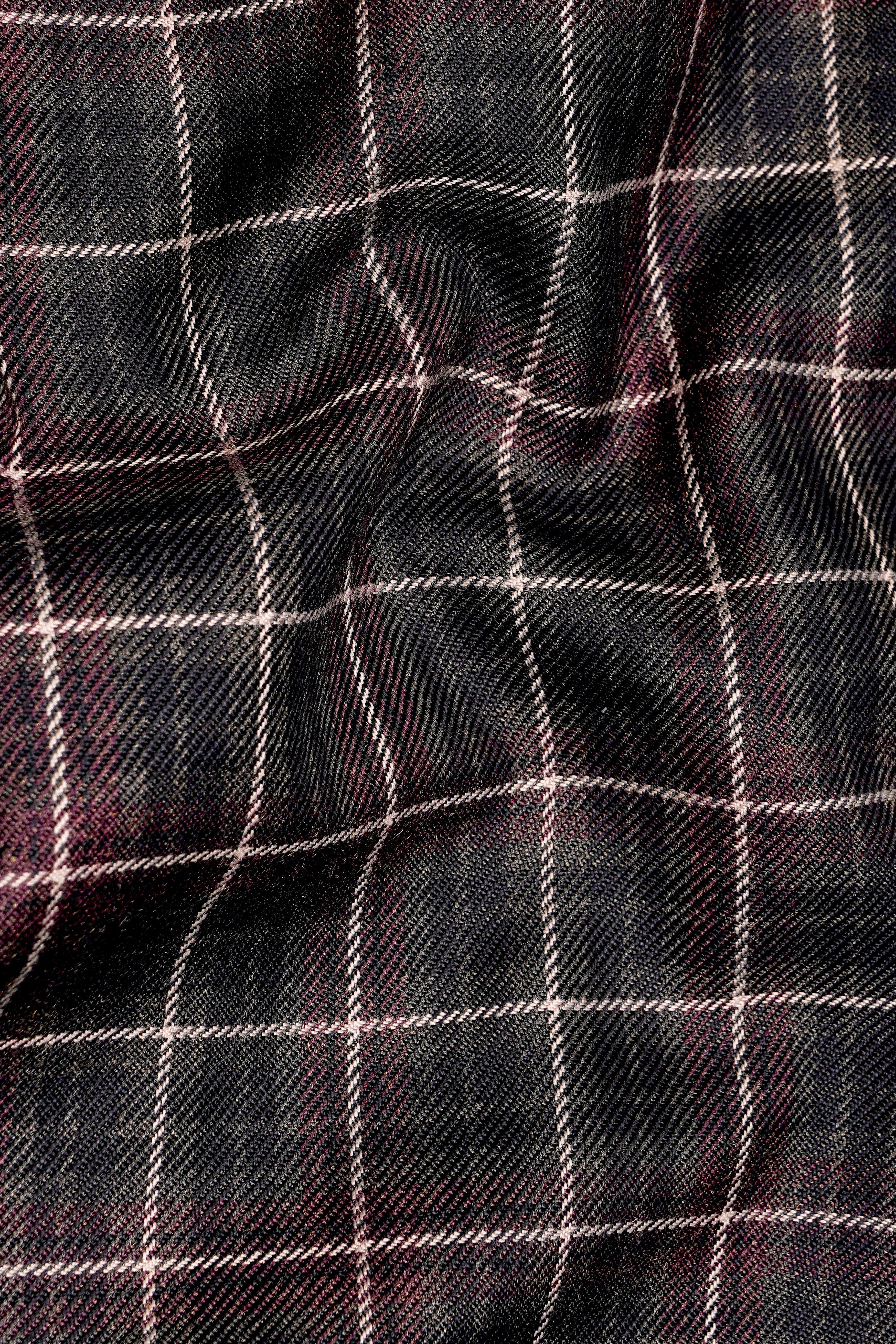 Fuscous Black and Rock Pink Plaid Tweed Double Breasted Trench Coat TCB2921-DB-36, TCB2921-DB-38, TCB2921-DB-40, TCB2921-DB-42, TCB2921-DB-44, TCB2921-DB-46, TCB2921-DB-48, TCB2921-DB-50, TCB2921-DB-52, TCB2921-DB-54, TCB2921-DB-56, TCB2921-DB-58, TCB2921-DB-60