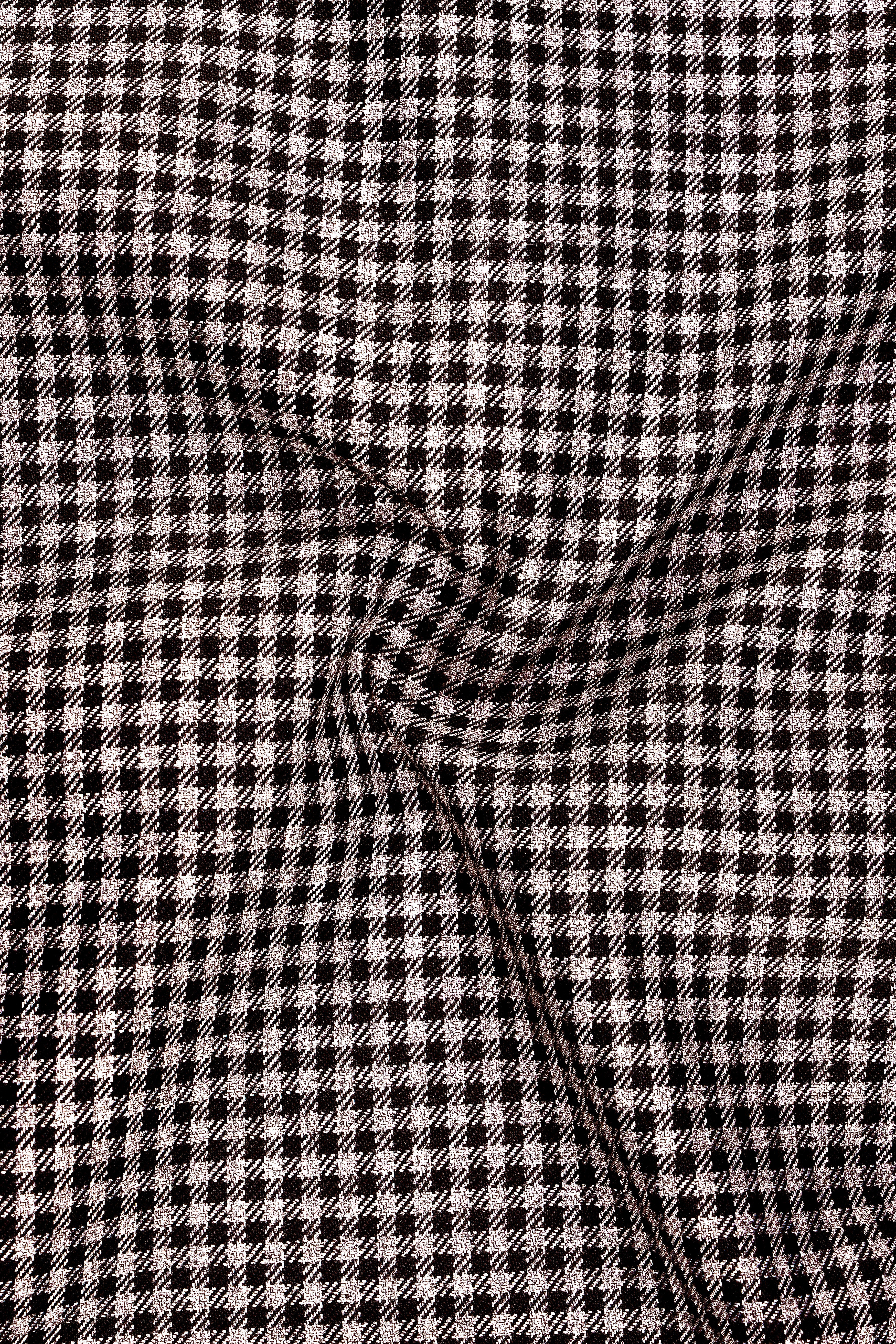 Imperium-Emperor Brown And Swiss Cream Gingham Plaid Tweed Single Breasted Trench Coat