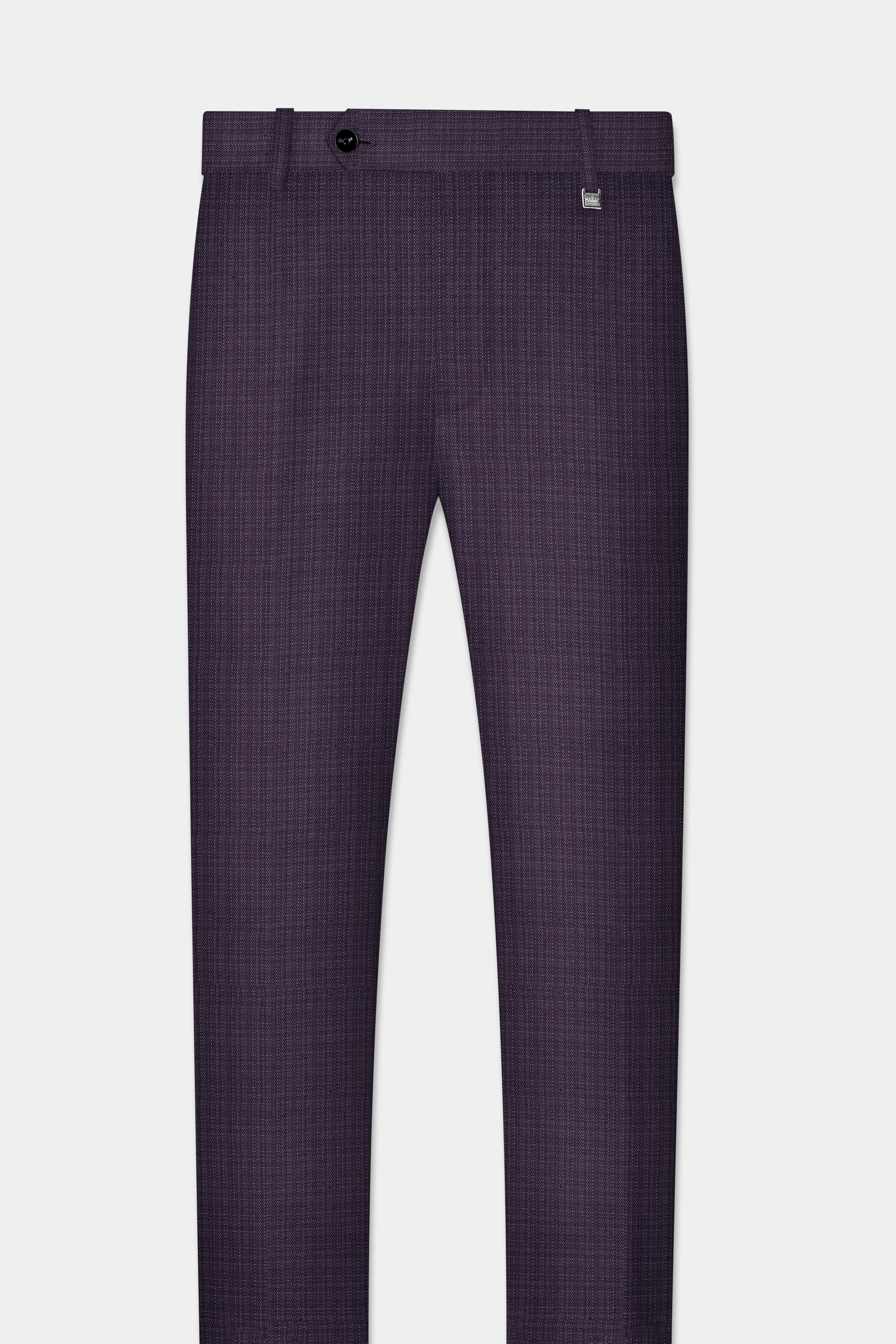 Blackcurrant Textured Wool Rich Overcoat With Pant