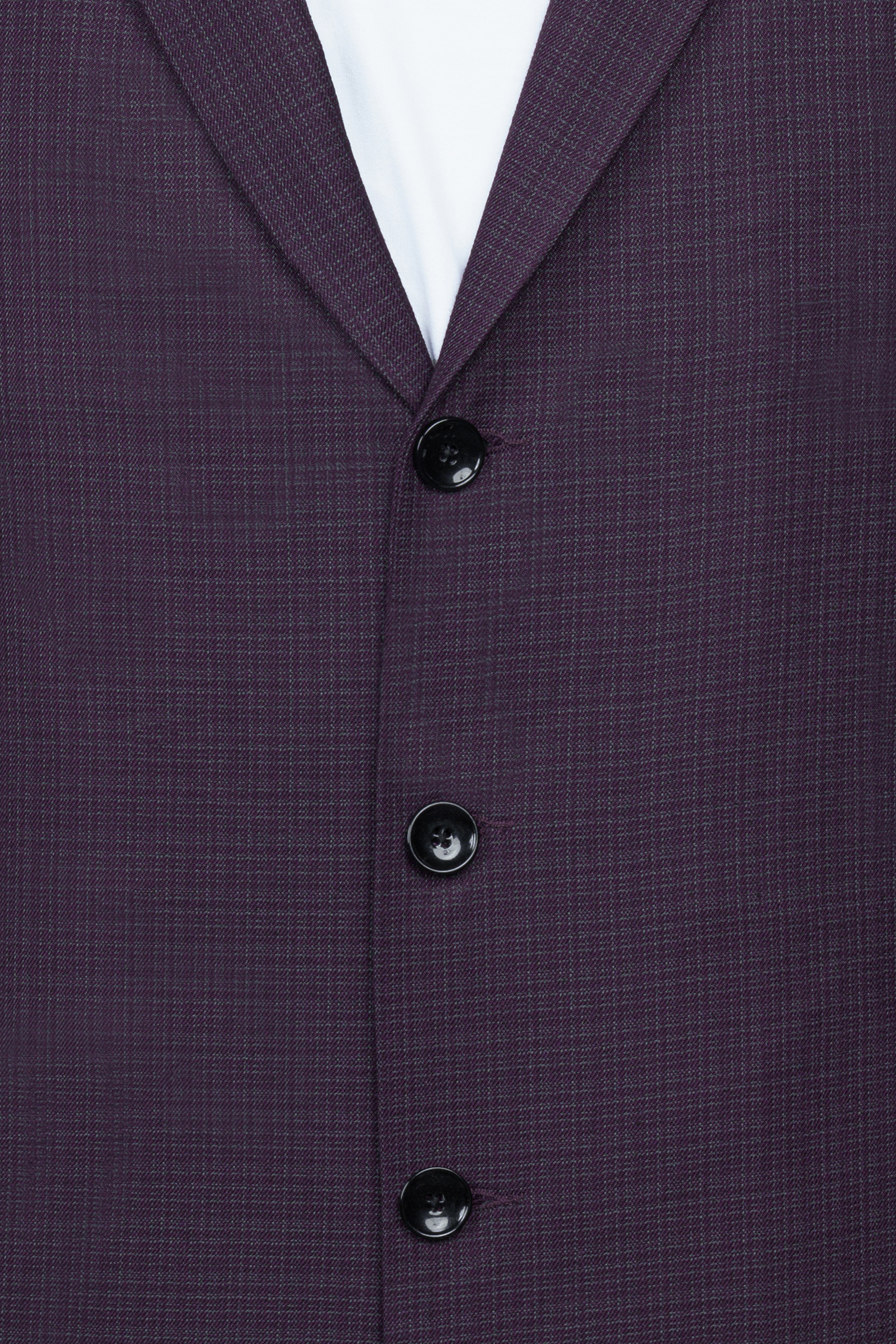Blackcurrant Textured Wool Rich Overcoat With Pant