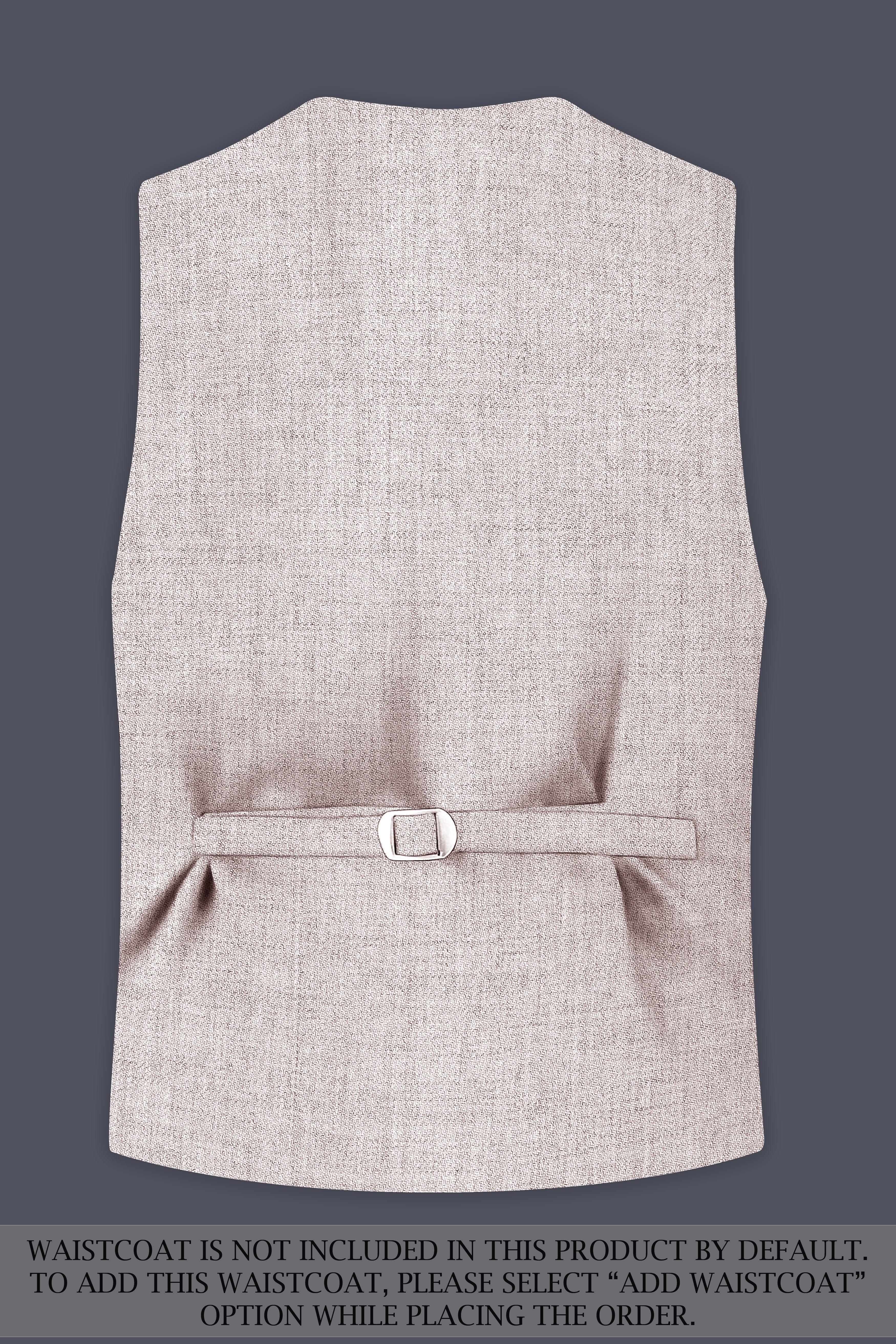 Ivorytail-Timberwolf Cream Textured Tweed Single Breasted Trench Coat With Pant