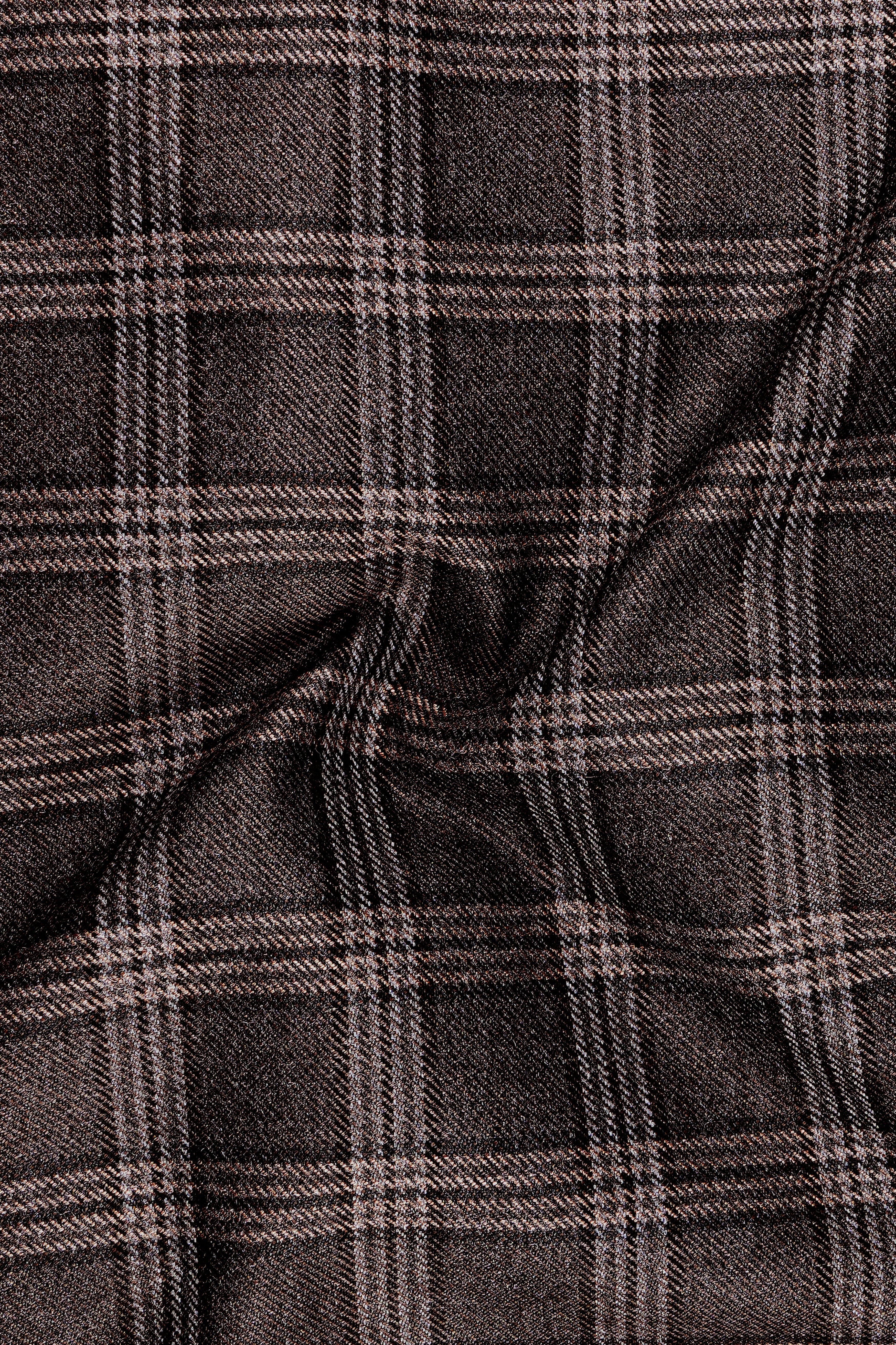 Eclenzo-Eclipse Brown Plaid Tweed Single Breasted Overcoat With Pant