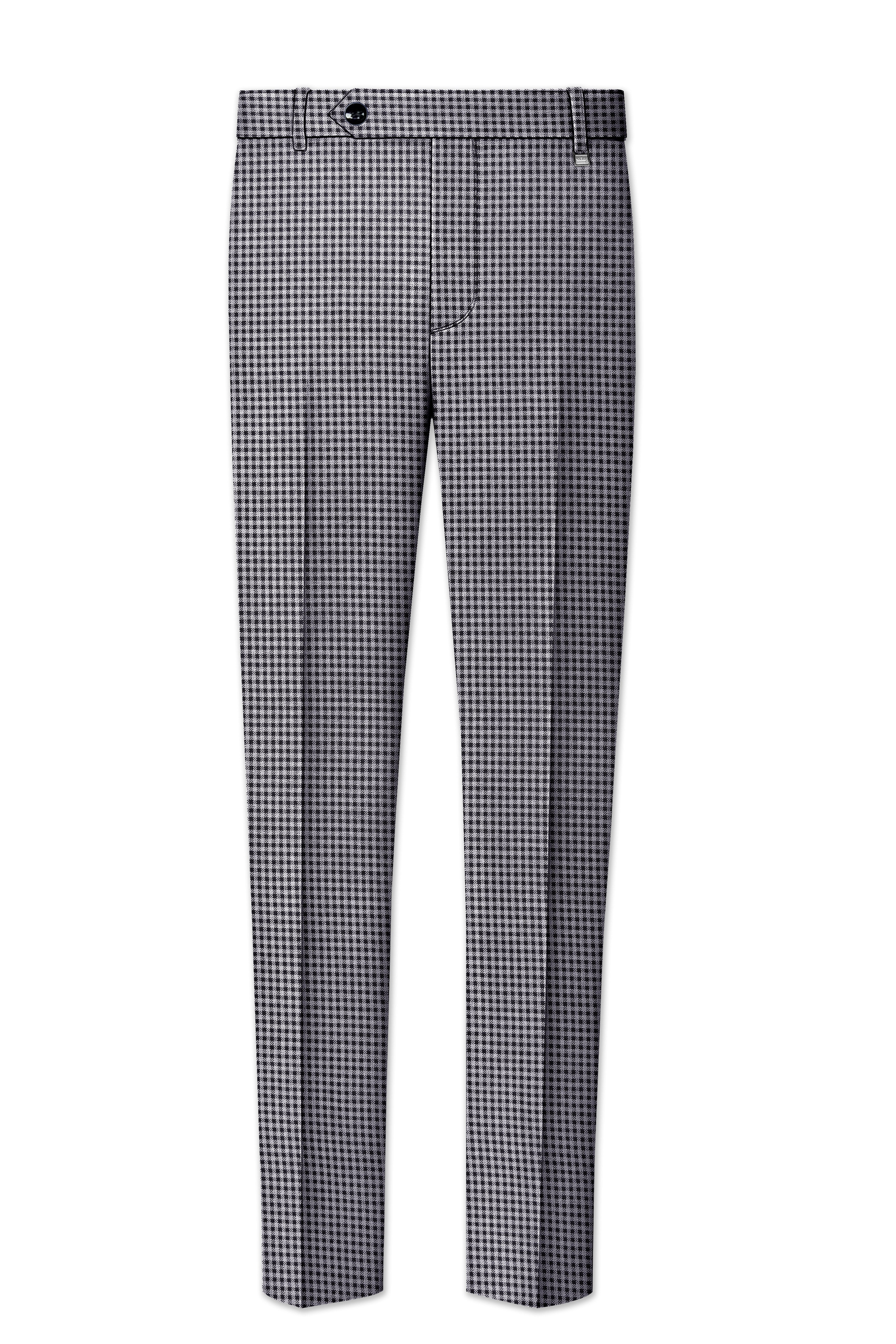 Graphite-Metallic Gray And Tuatara Gingham Plaid Tweed Single Breasted Trench Coat With Pant