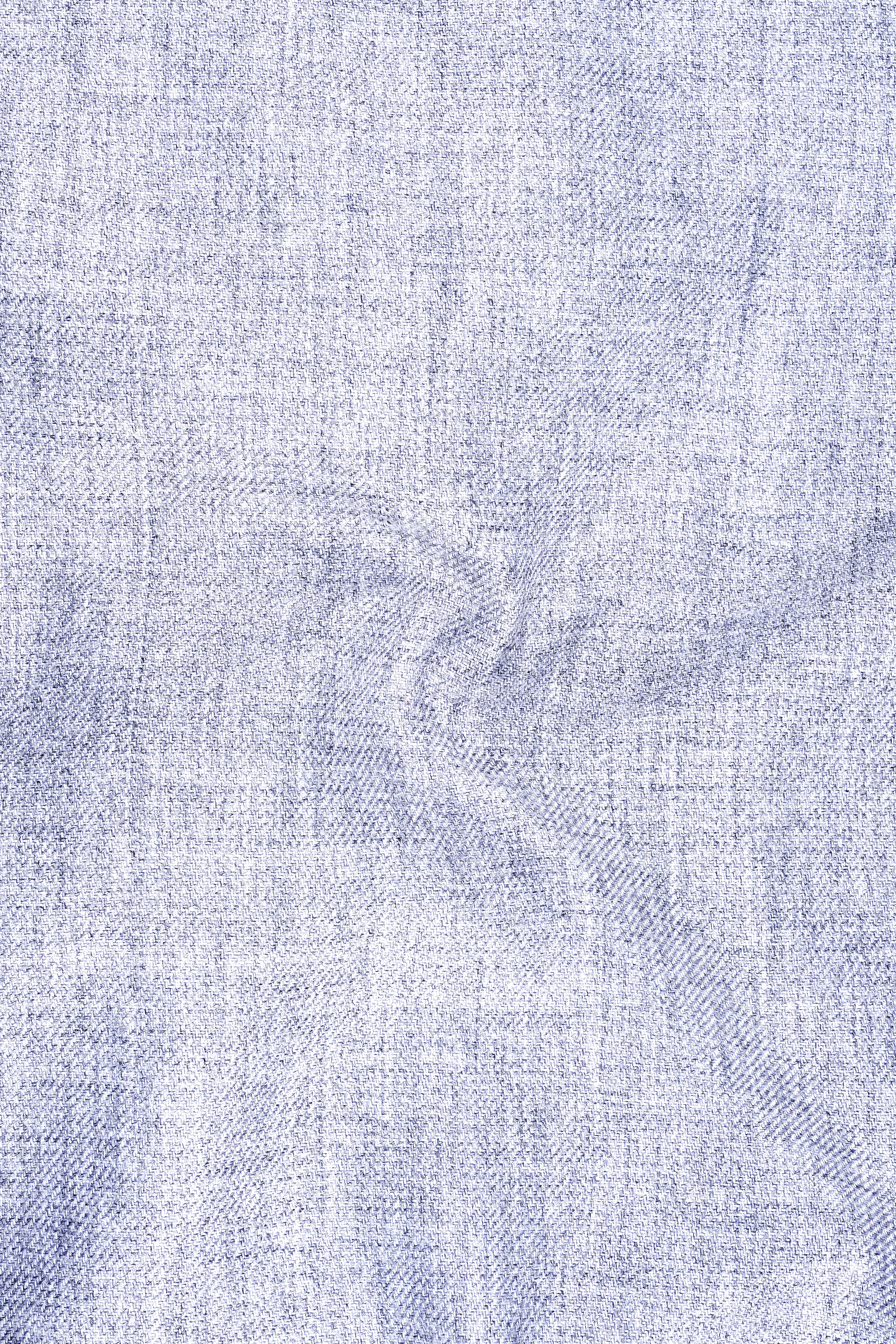 Celestia-Frosted Lilac Blue Textured Tweed Single Breasted Trench Coat With Pant