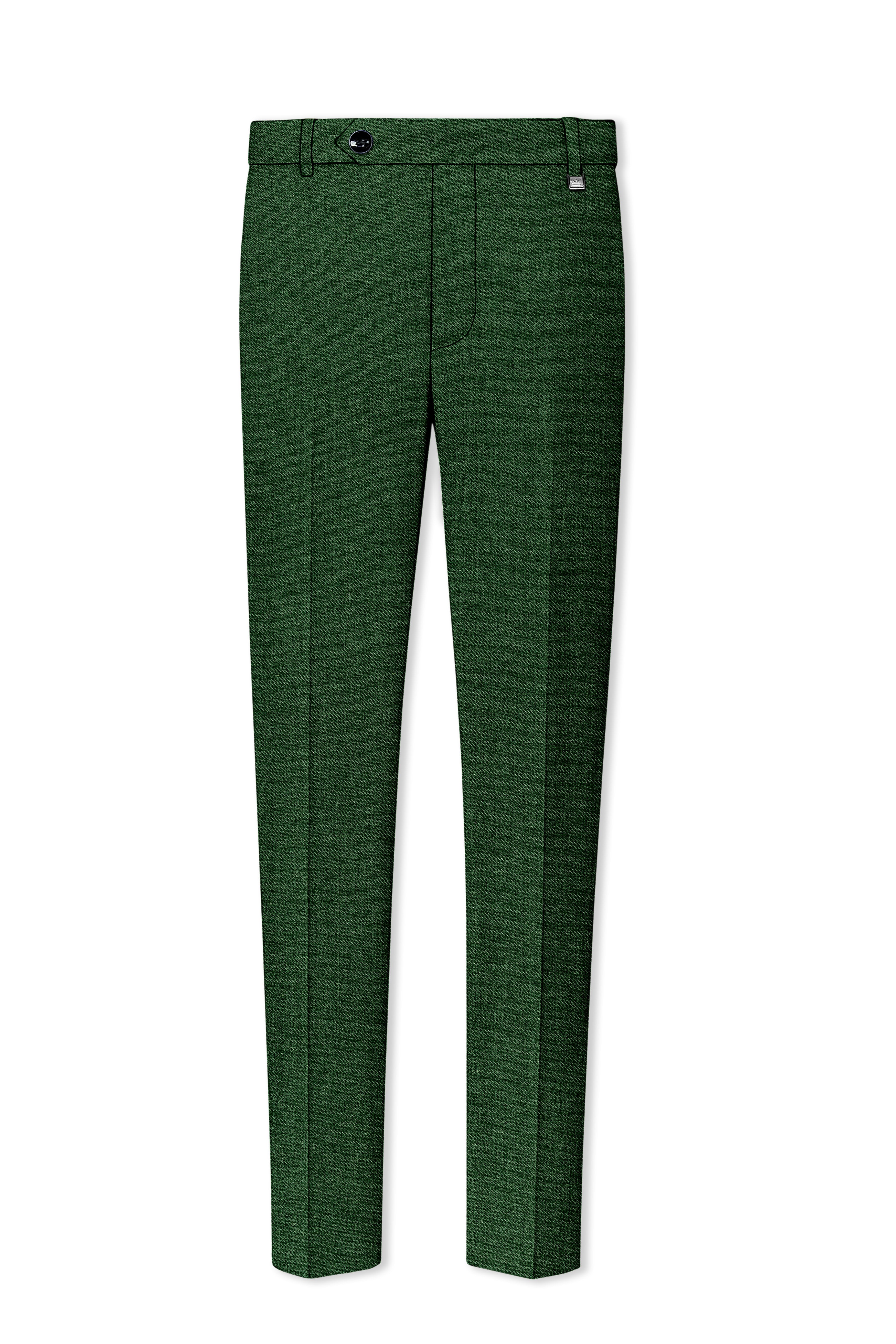 Virenza-Mystle Green Textured Tweed Single Breasted Overcoat With Pant