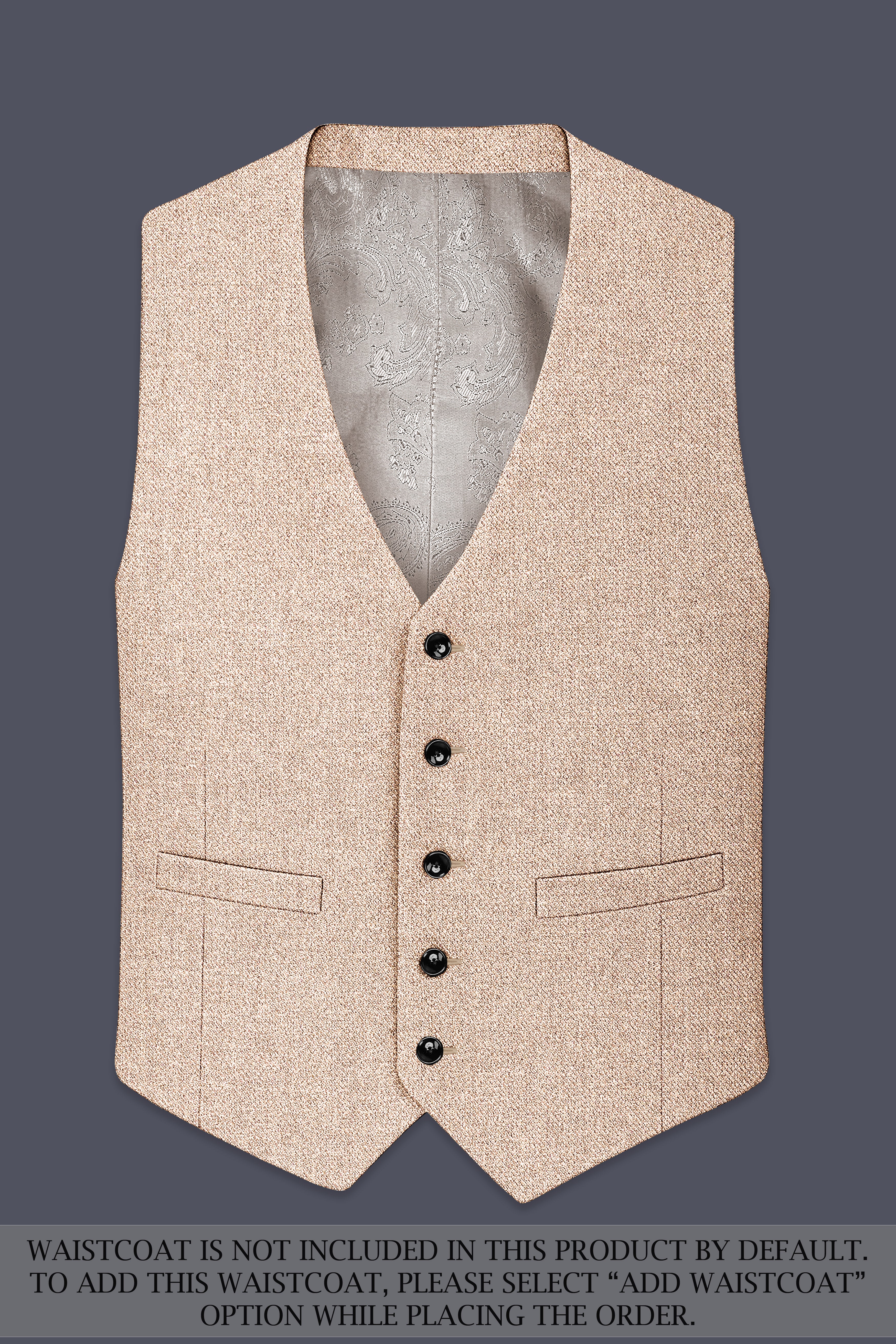 Ivoro-Bizarre Cream Textured Tweed Single Breasted Overcoat With Pant