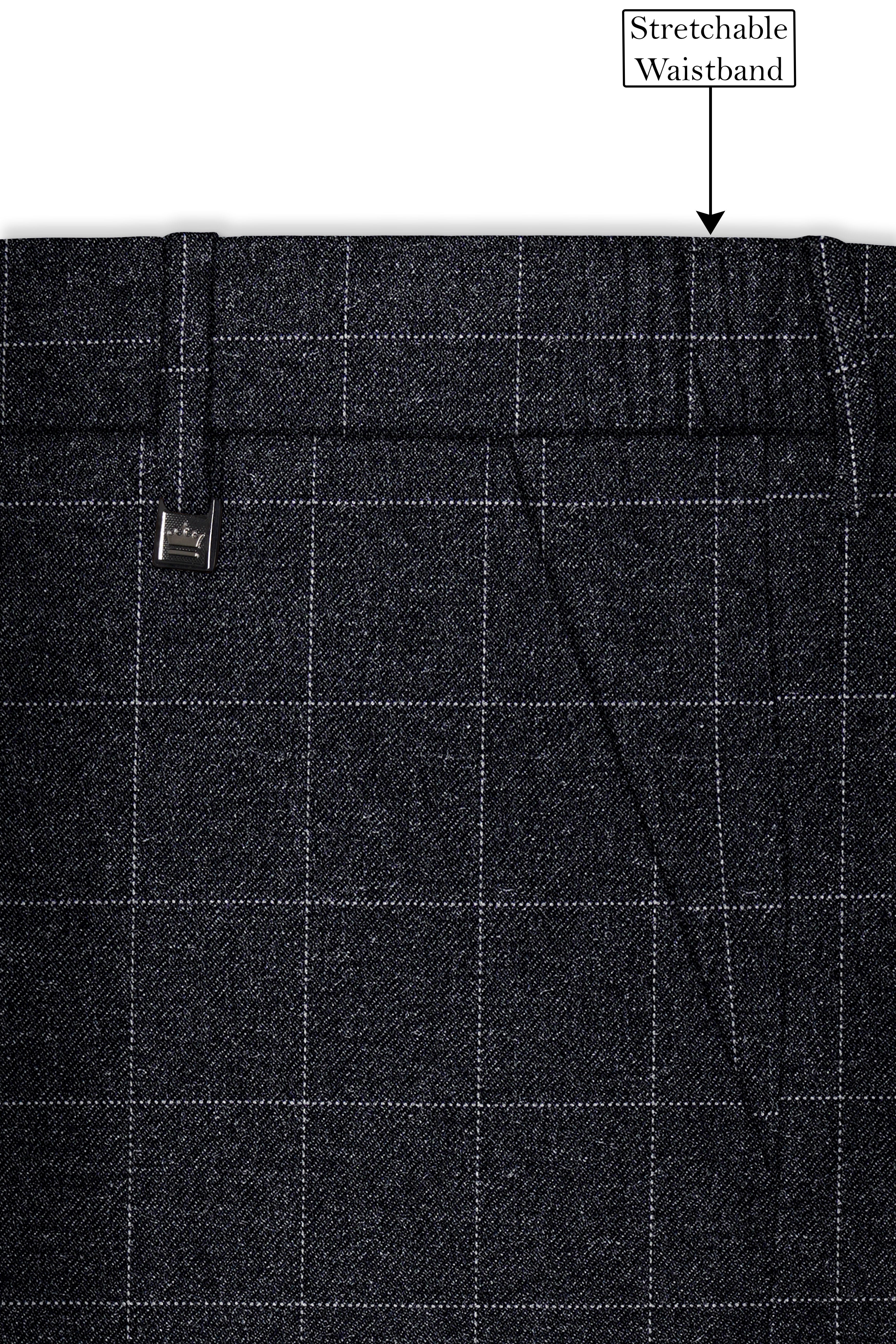 Fenrir-Shark Gray windowpane Tweed Single Breasted Overcoat With Pant