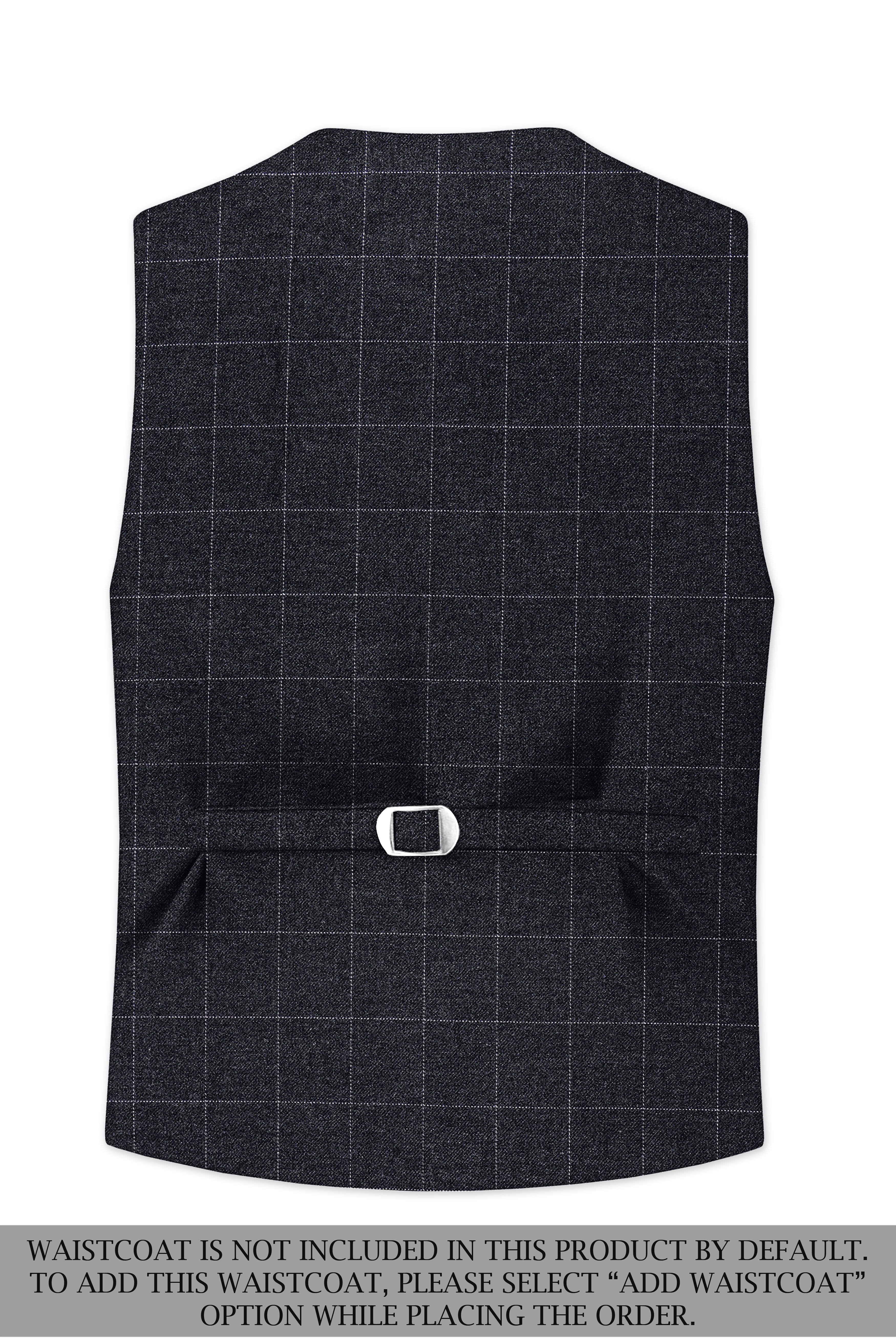 Fenrir-Shark Gray windowpane Tweed Single Breasted Overcoat With Pant
