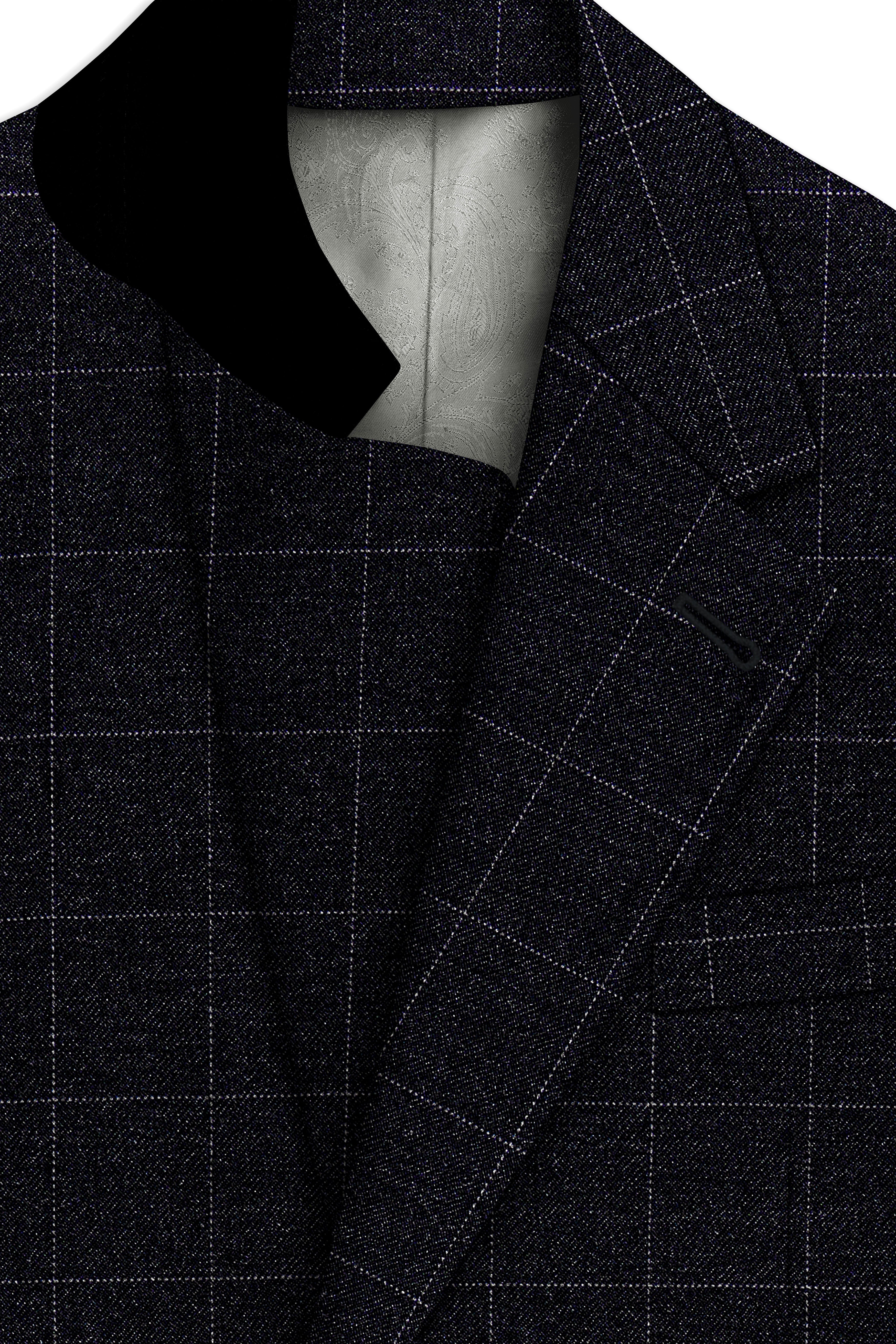 Fenrir-Shark Gray windowpane Tweed Single Breasted Overcoat With Pant
