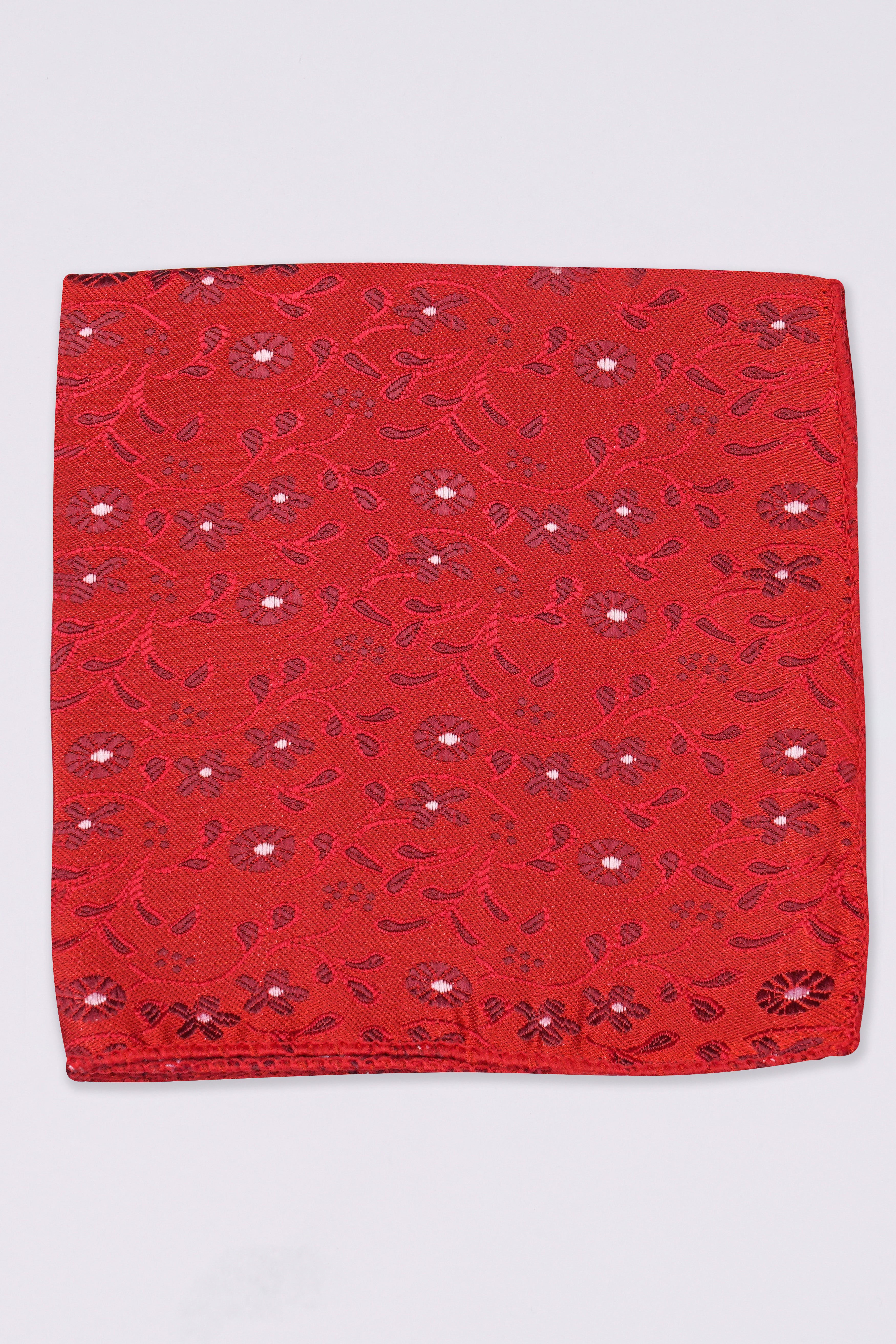 Mahogany Red Jacquard Textured Tie with Pocket Square TP061