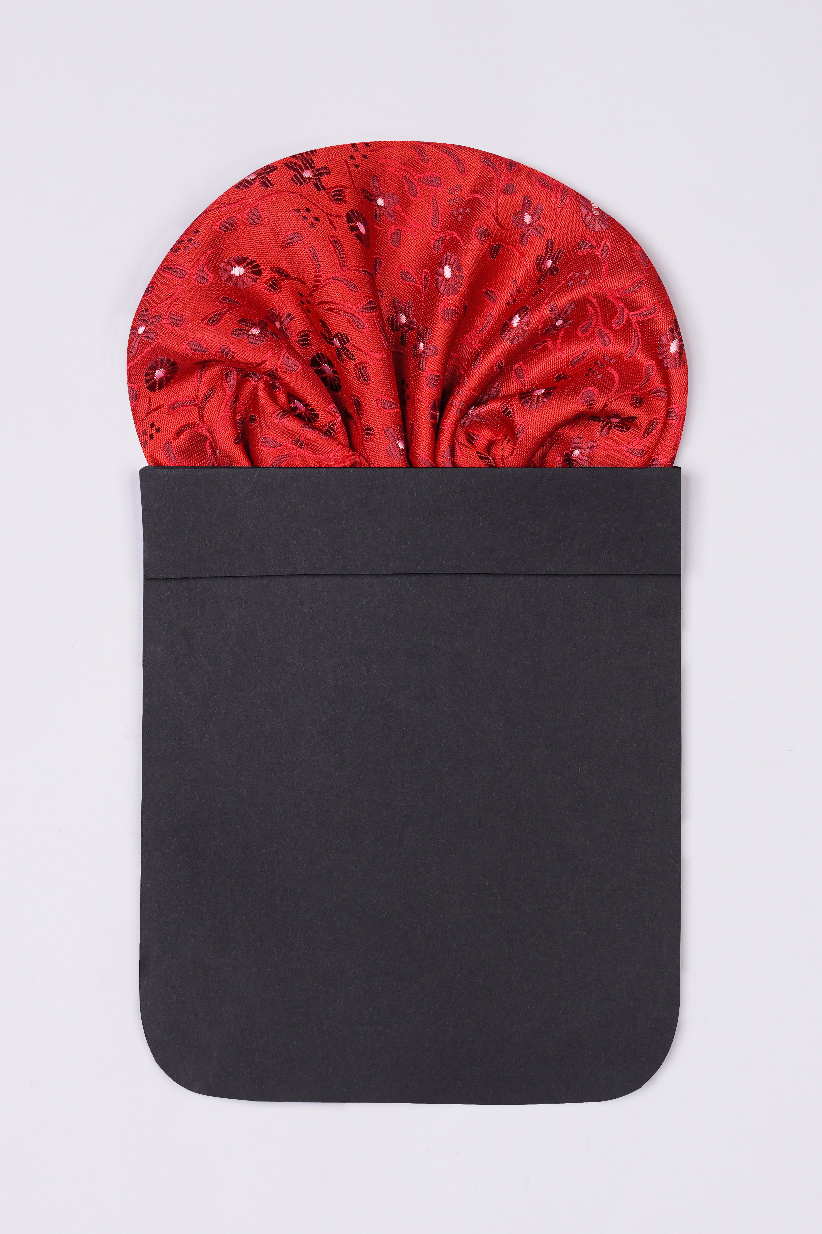 Mahogany Red Jacquard Textured Tie with Pocket Square TP061