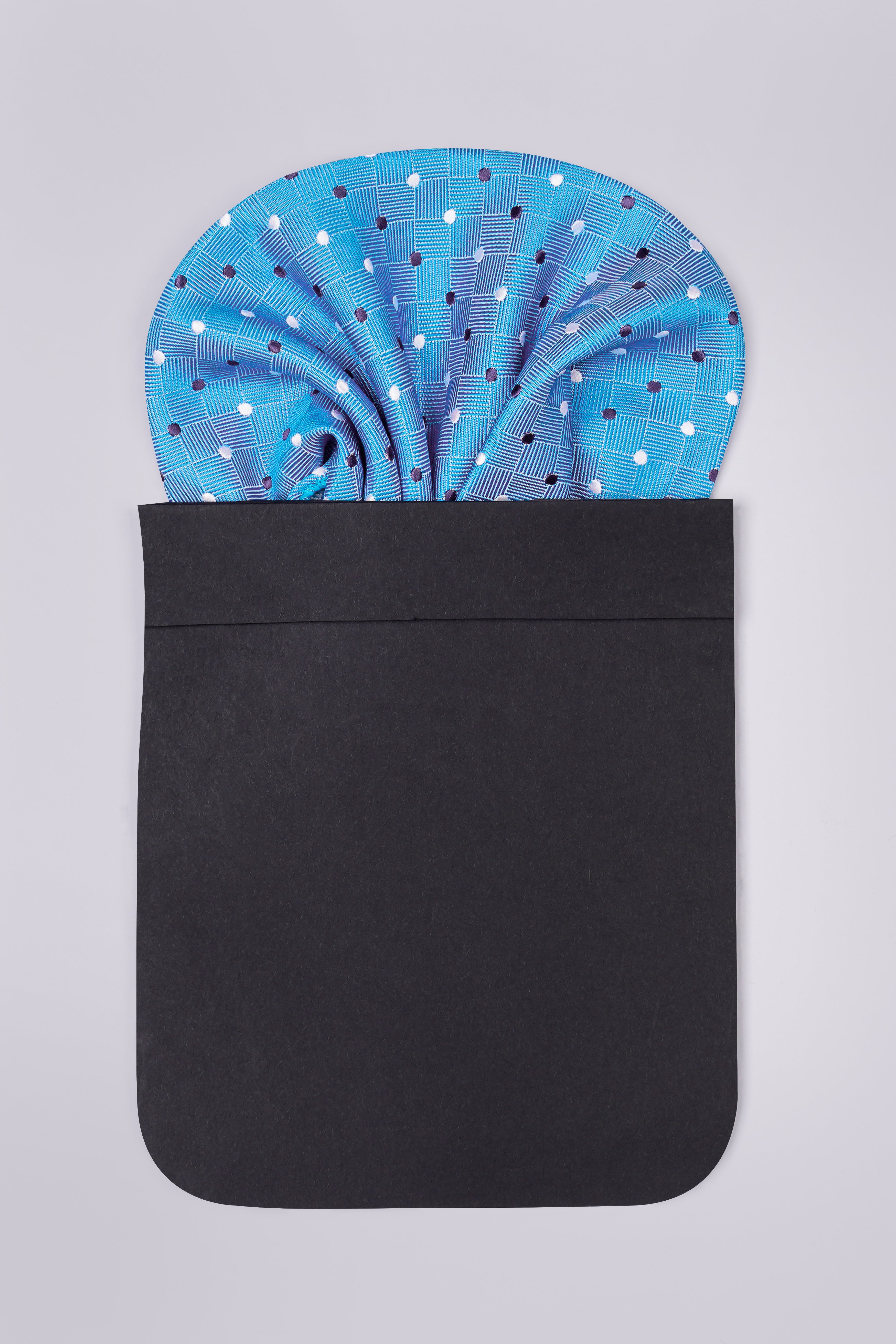 Shakespeare Light Blue Textutred Jacquard Tie with Pocket Square TP064
