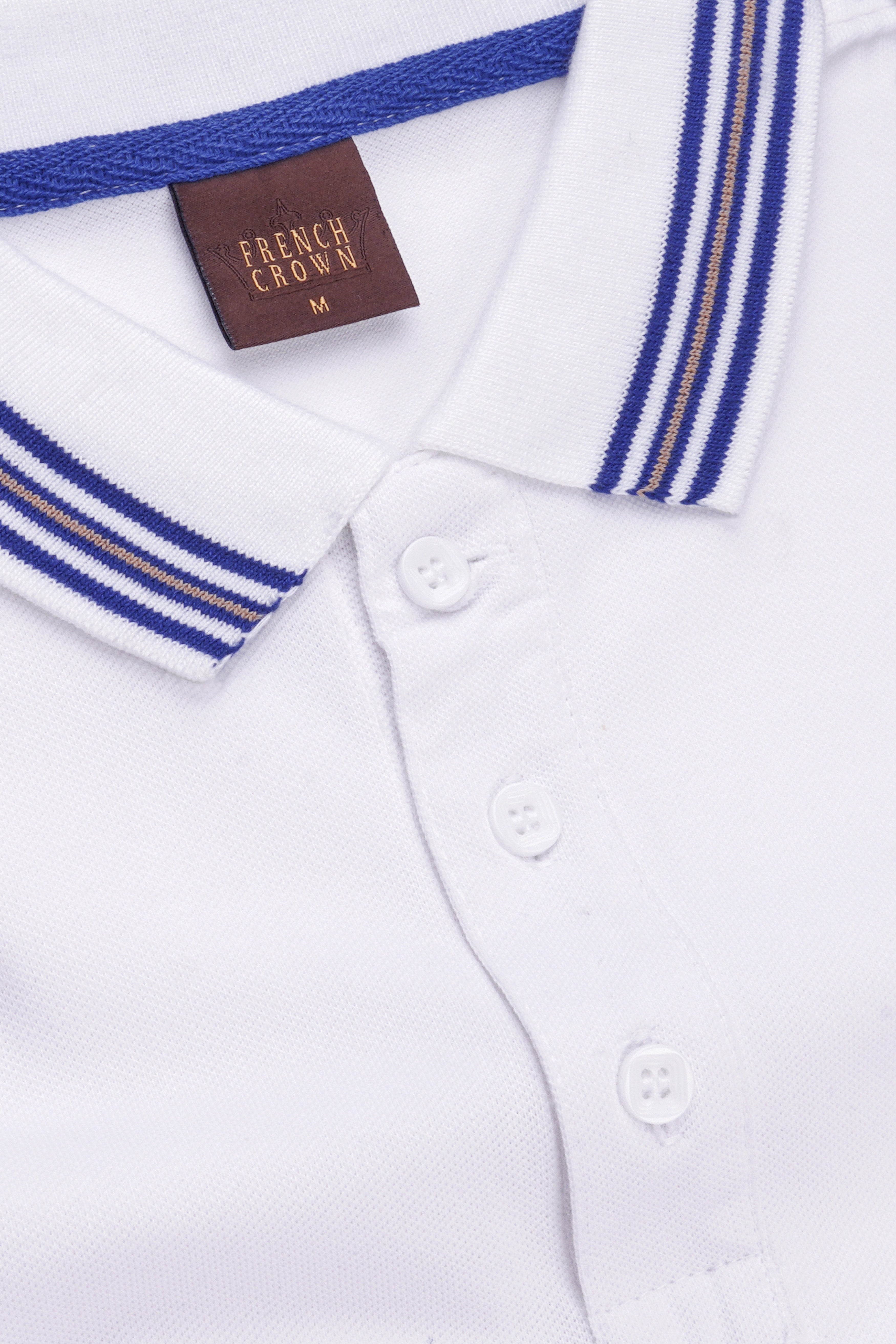 Velairn-Bright White Premium Cotton Pique Polo