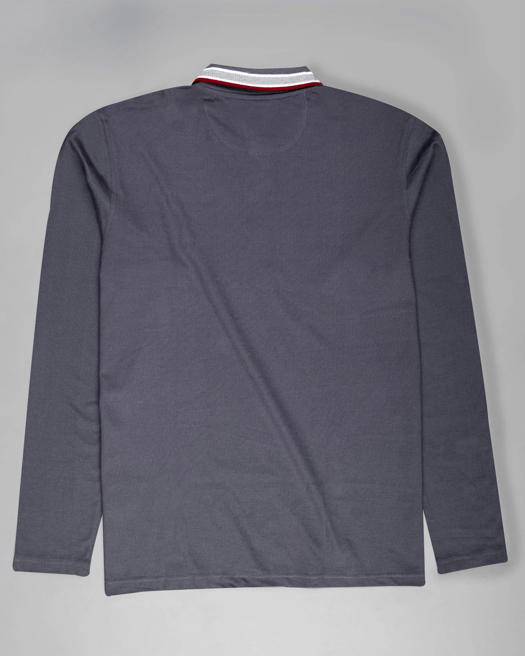 Storm Dust Gray Full Sleeves Premium Cotton Mercerised Pique Polo