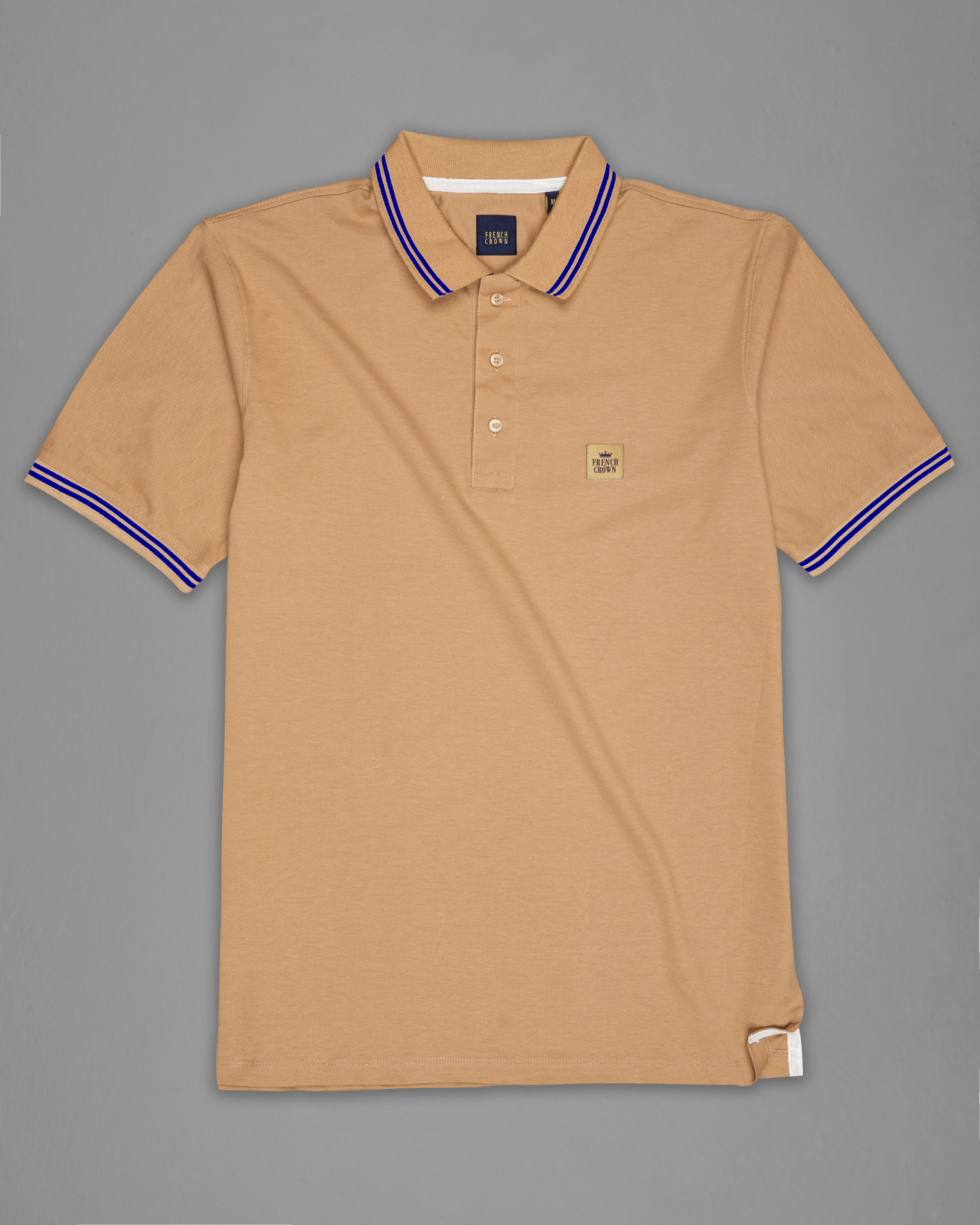 Muesli Brown Organic Cotton Mercerised Pique Polo