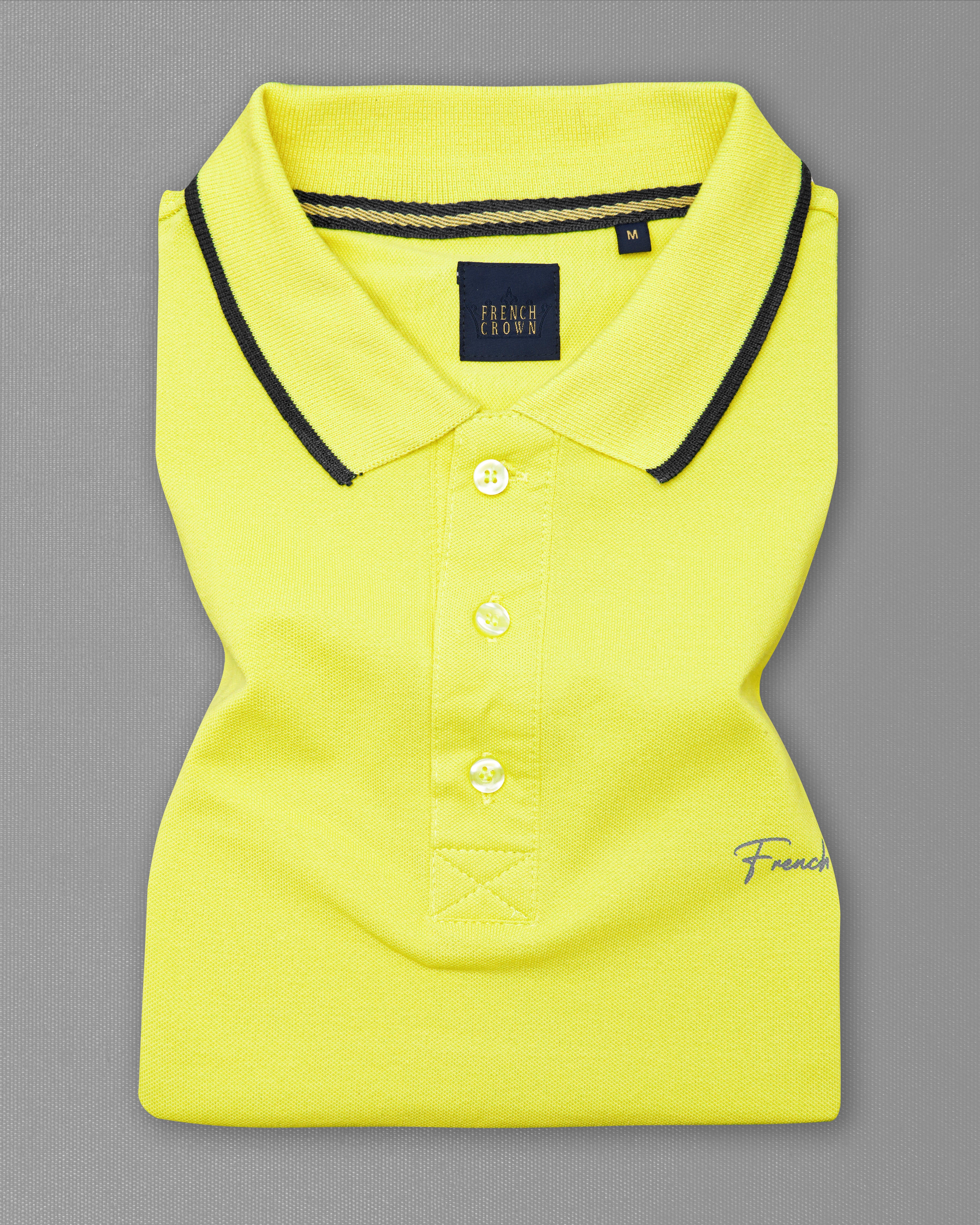 Lemon Yellow Mercerised Pique Polo TS876-S, TS876-M, TS876-L, TS876-XL, TS876-XXL