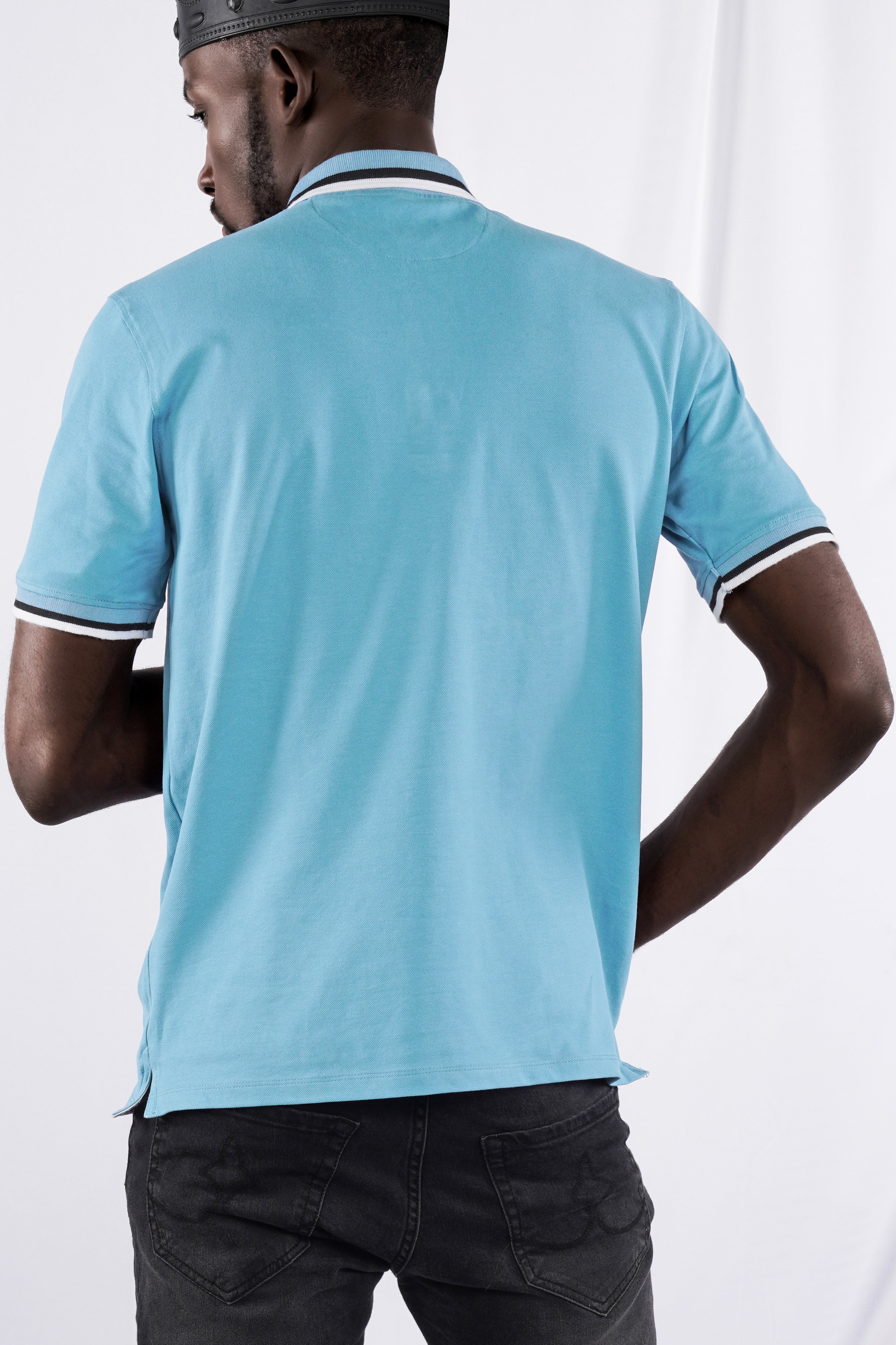 Glacier Blue Mercerised Pique Polo TS878-S, TS878-M, TS878-L, TS878-XL, TS878-XXL