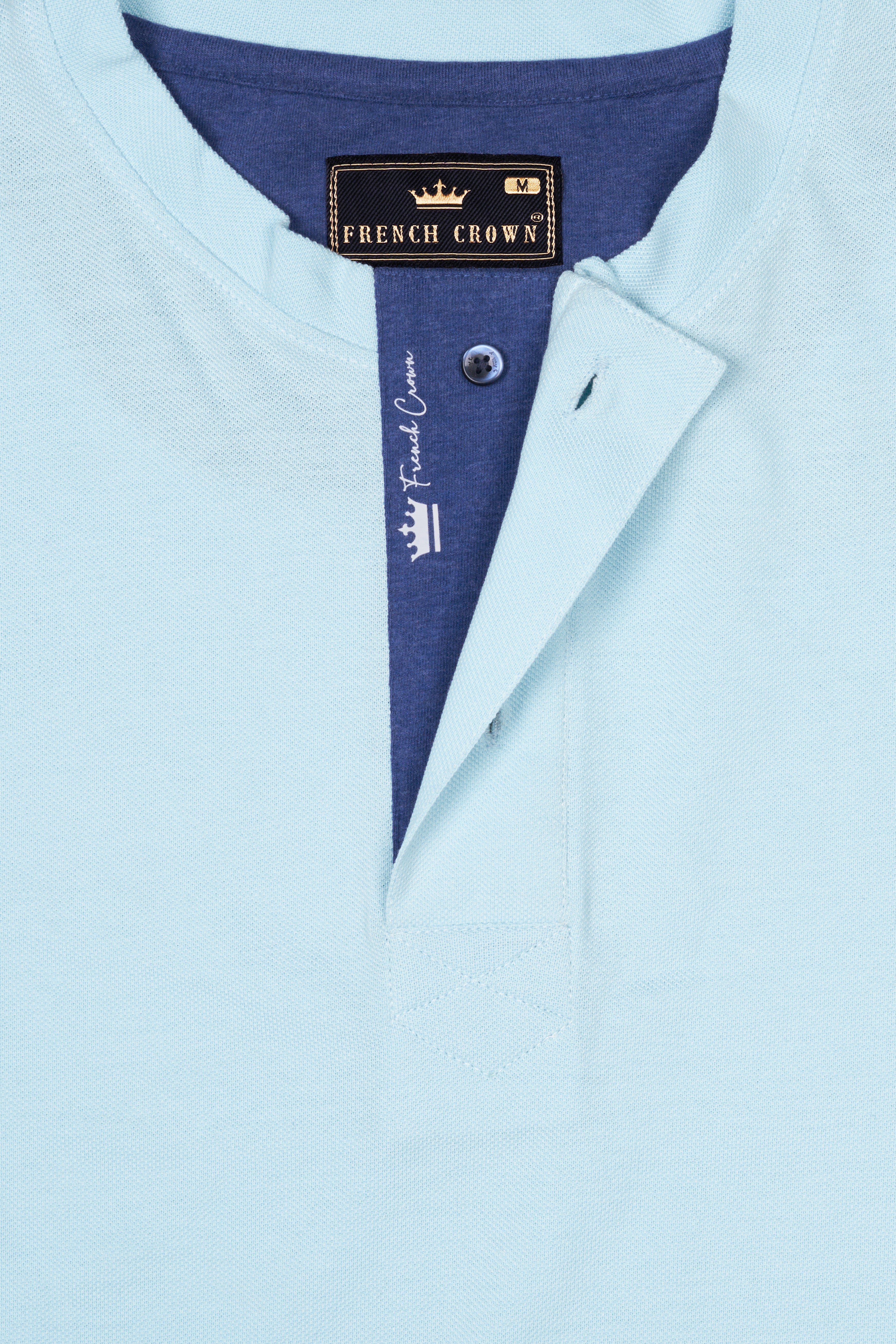 Spindle Blue Premium Cotton Round Neck Pique T-Shirt TS899-S, TS899-M, TS899-L, TS899-XL, TS899-XXL
