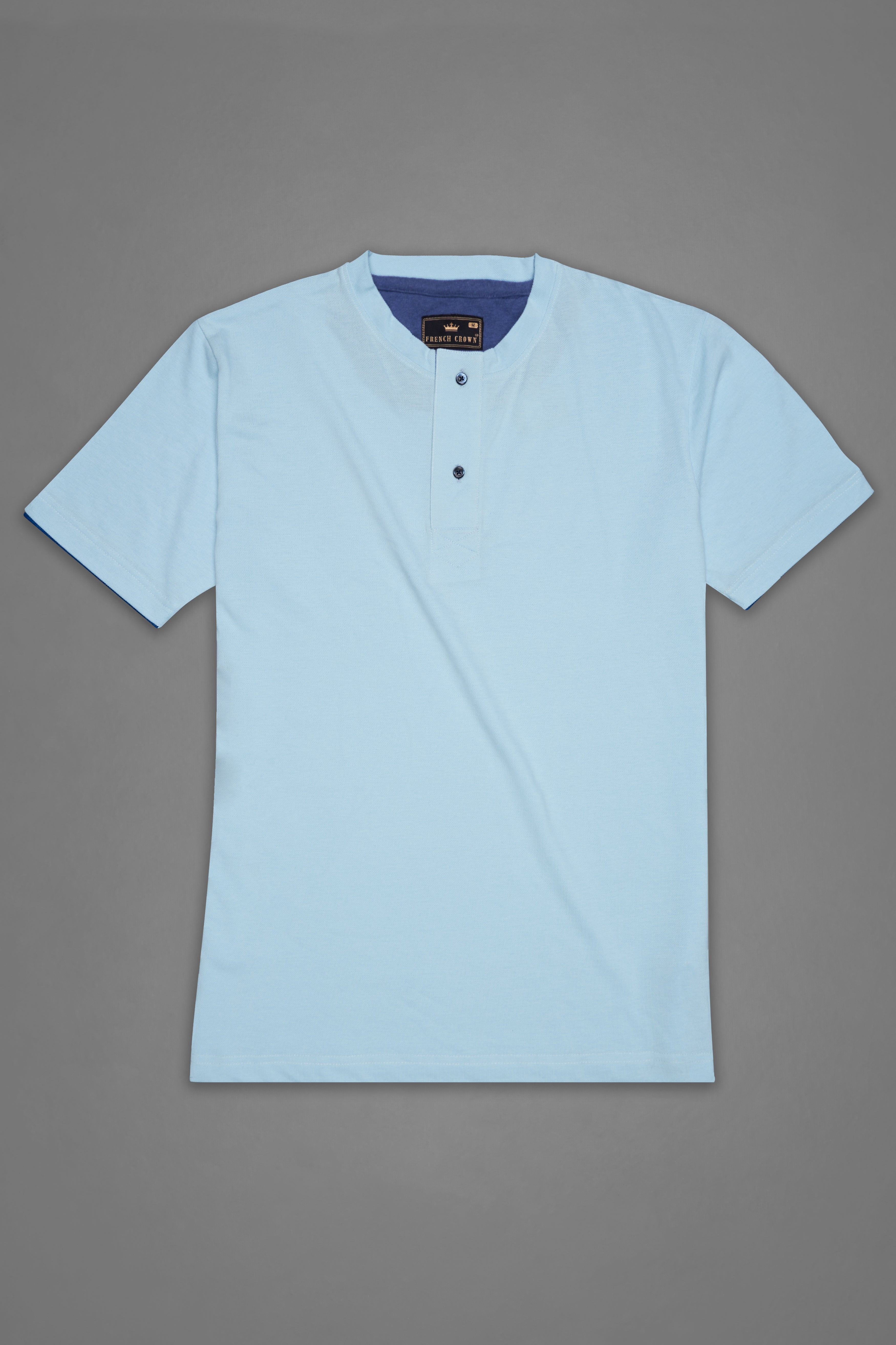 Spindle Blue Premium Cotton Round Neck Pique T-Shirt TS899-S, TS899-M, TS899-L, TS899-XL, TS899-XXL