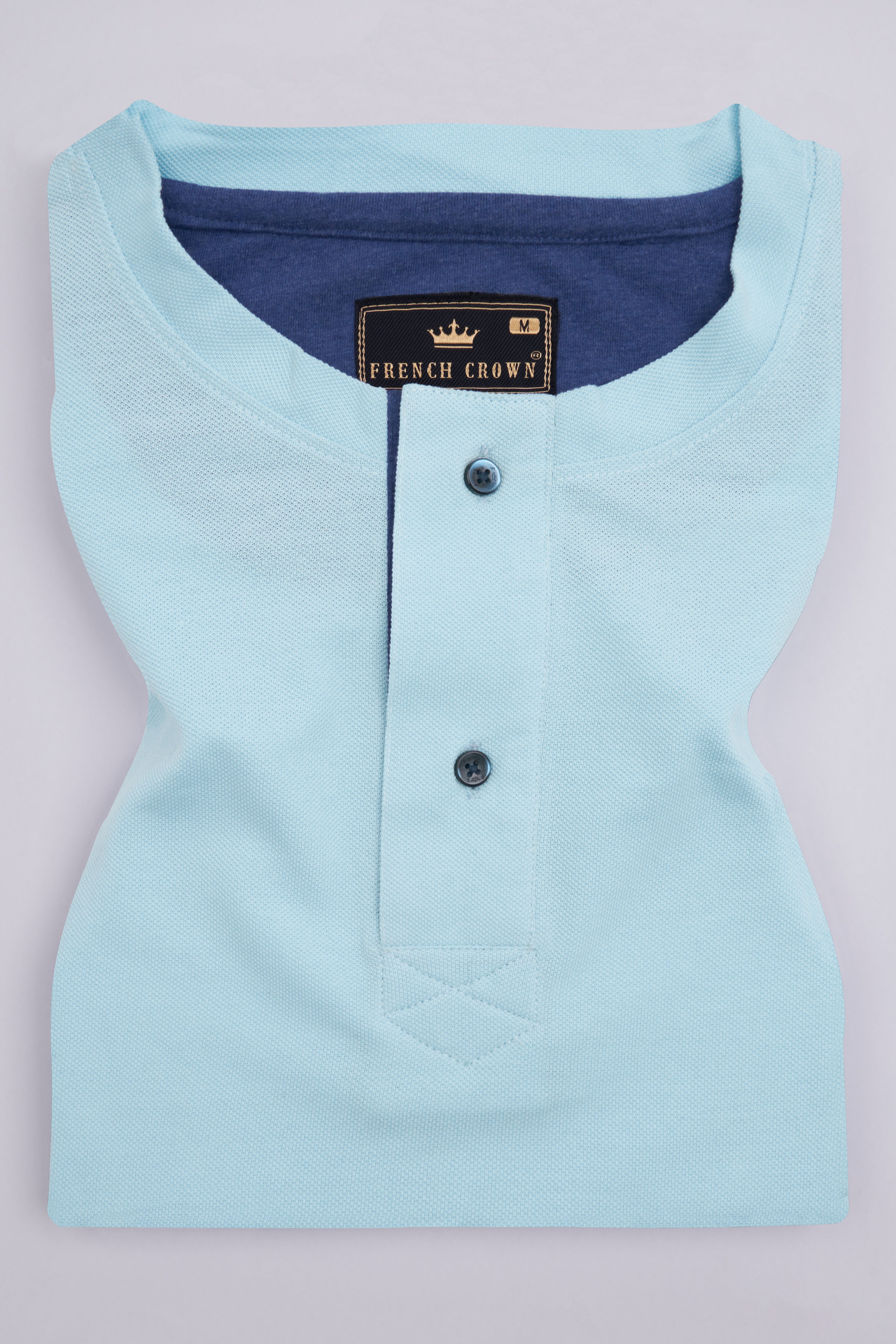 Spindle Blue Premium Cotton Round Neck Pique T-Shirt TS899-S, TS899-M, TS899-L, TS899-XL, TS899-XXL