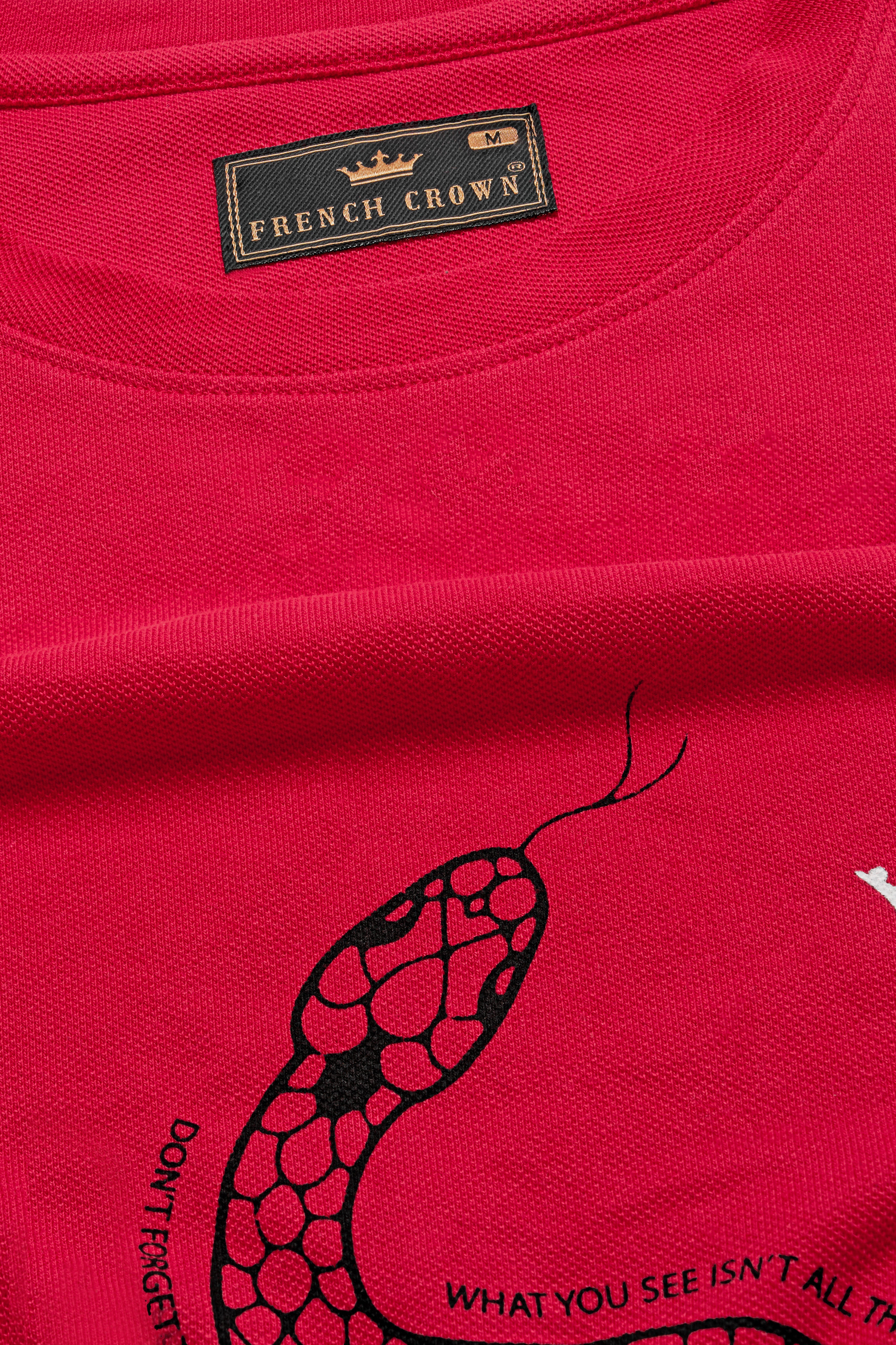 Monza Red Snake Printed Premium Cotton Pique T-shirt TS904-S, TS904-M, TS904-L, TS904-XL, TS904-XXL