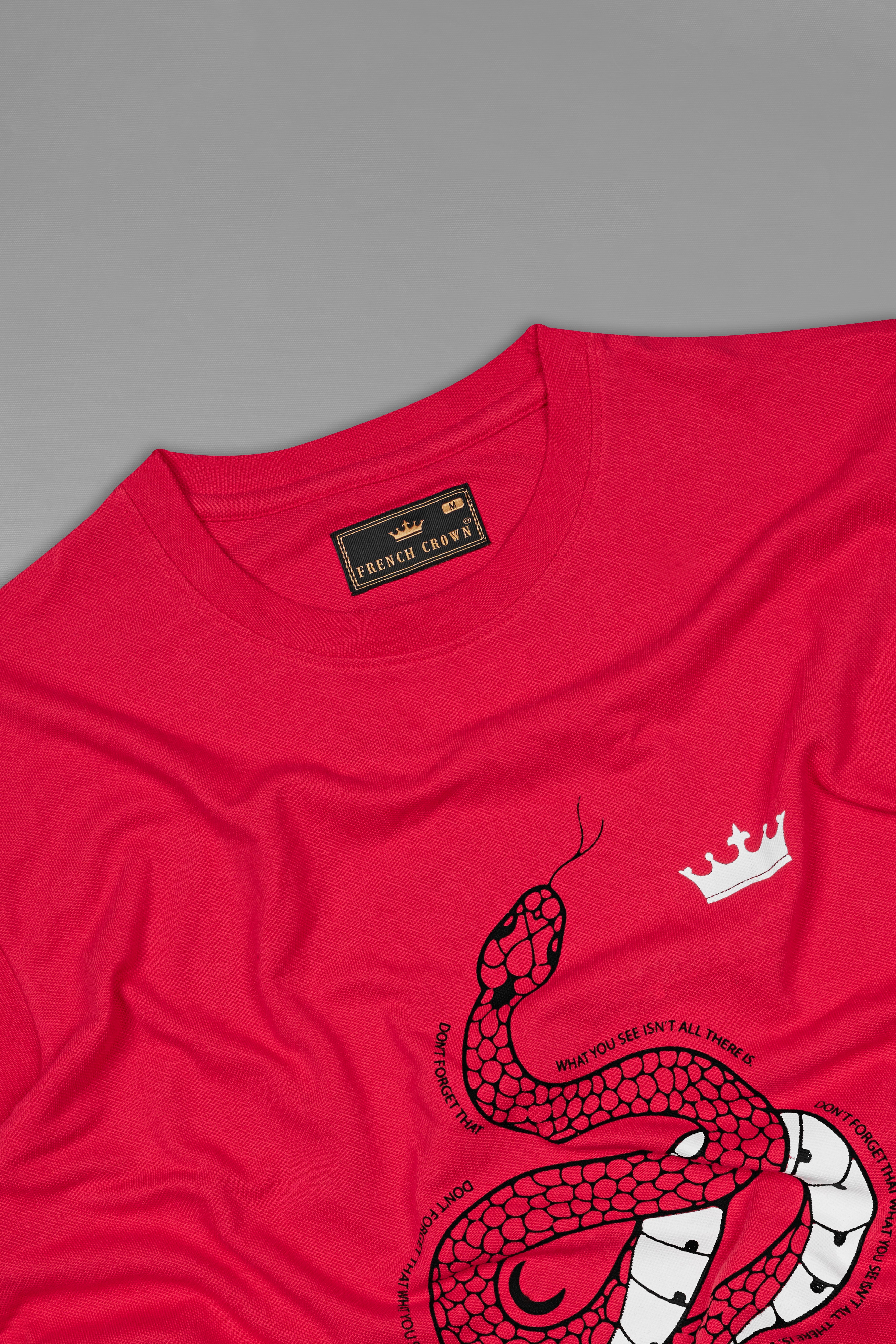 Monza Red Snake Printed Premium Cotton Pique T-shirt TS904-S, TS904-M, TS904-L, TS904-XL, TS904-XXL