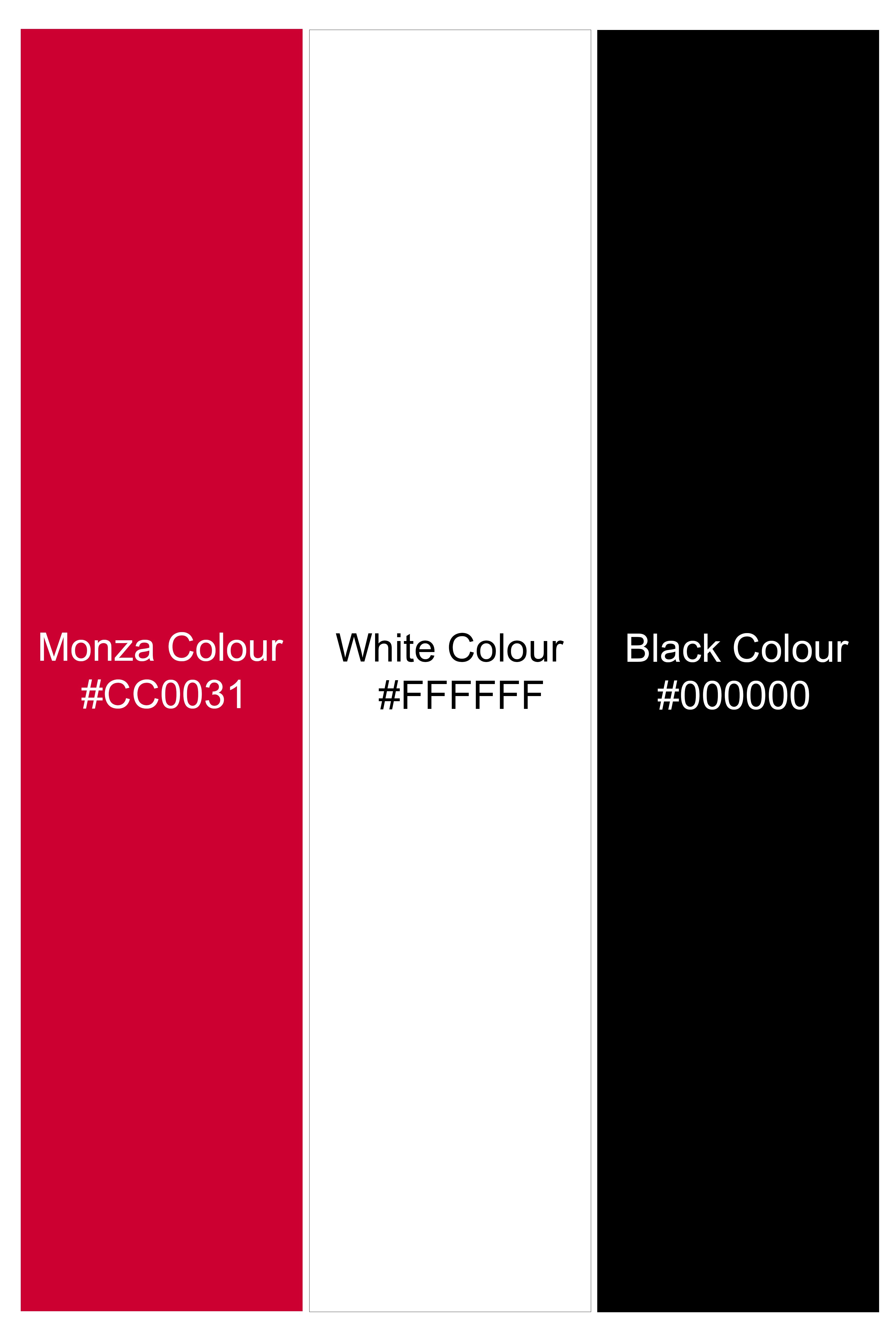 Monza Red Snake Printed Premium Cotton Pique T-shirt TS904-S, TS904-M, TS904-L, TS904-XL, TS904-XXL