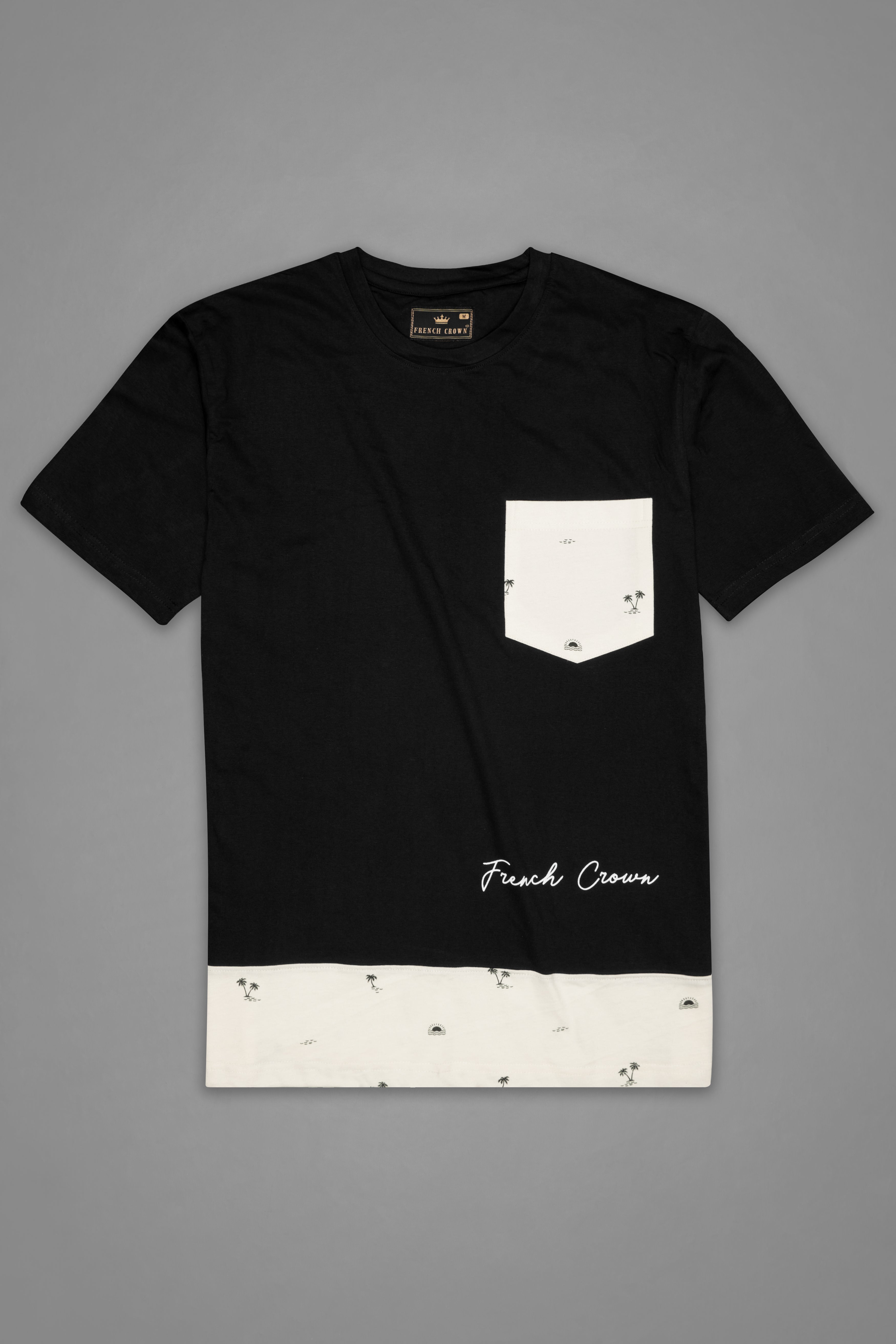 Jade Black and Merino Off White Premium Cotton T-shirt TS905-S, TS905-M, TS905-L, TS905-XL, TS905-XXL