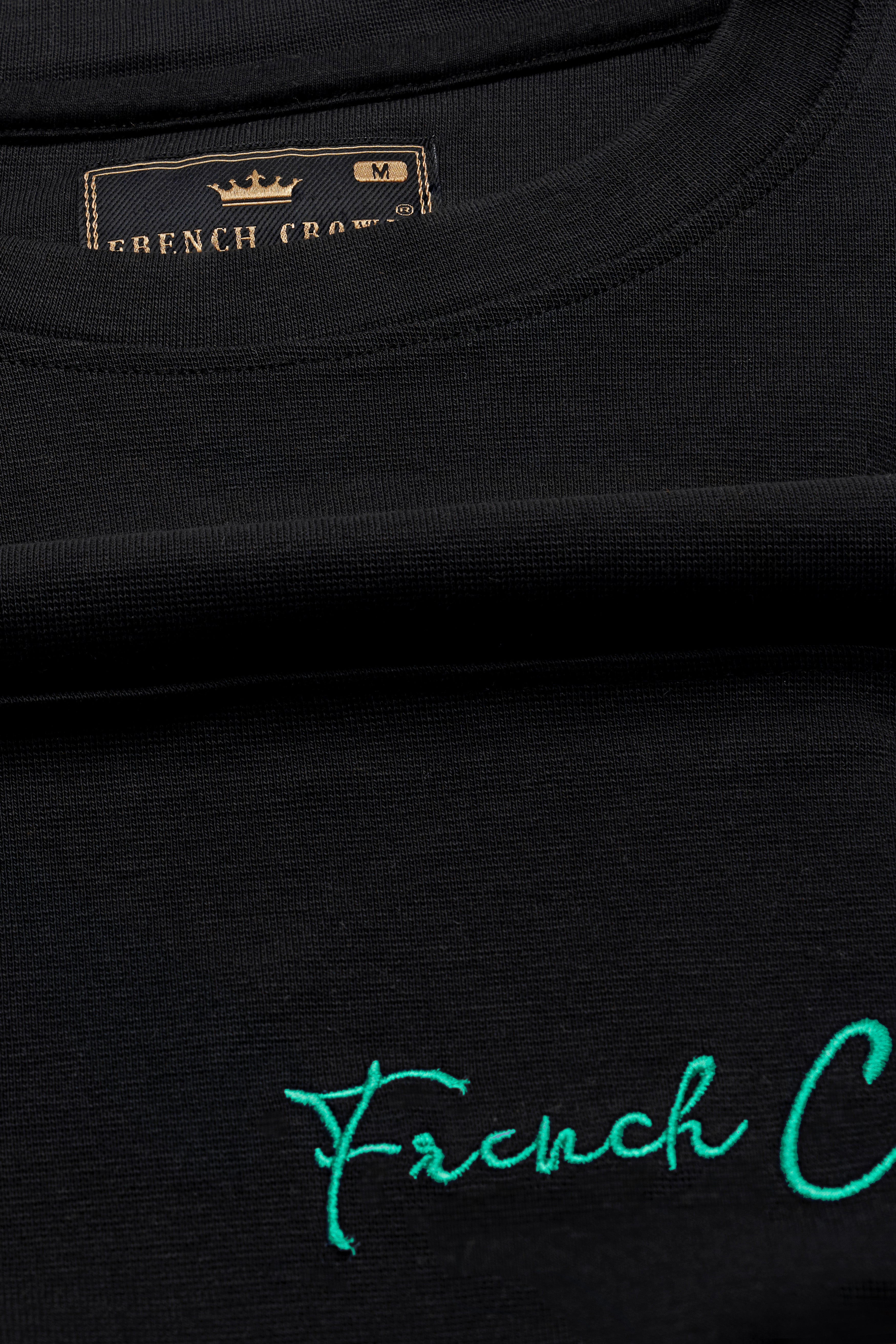Jade Black and Mountain Meadow Green Premium Cotton Jersey T-shirt TS909-S, TS909-M, TS909-L, TS909-XL, TS909-XXL