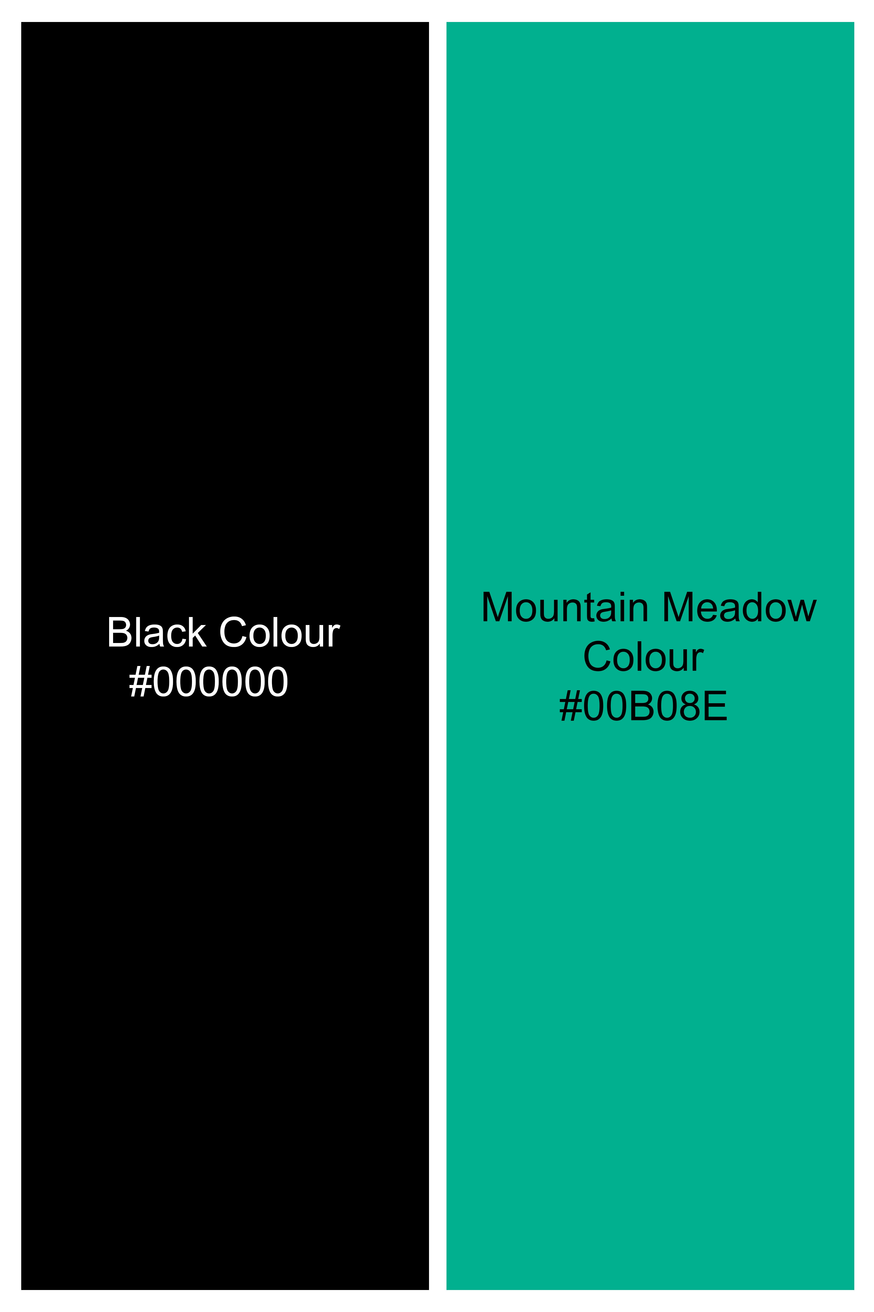 Jade Black and Mountain Meadow Green Premium Cotton Jersey T-shirt TS909-S, TS909-M, TS909-L, TS909-XL, TS909-XXL
