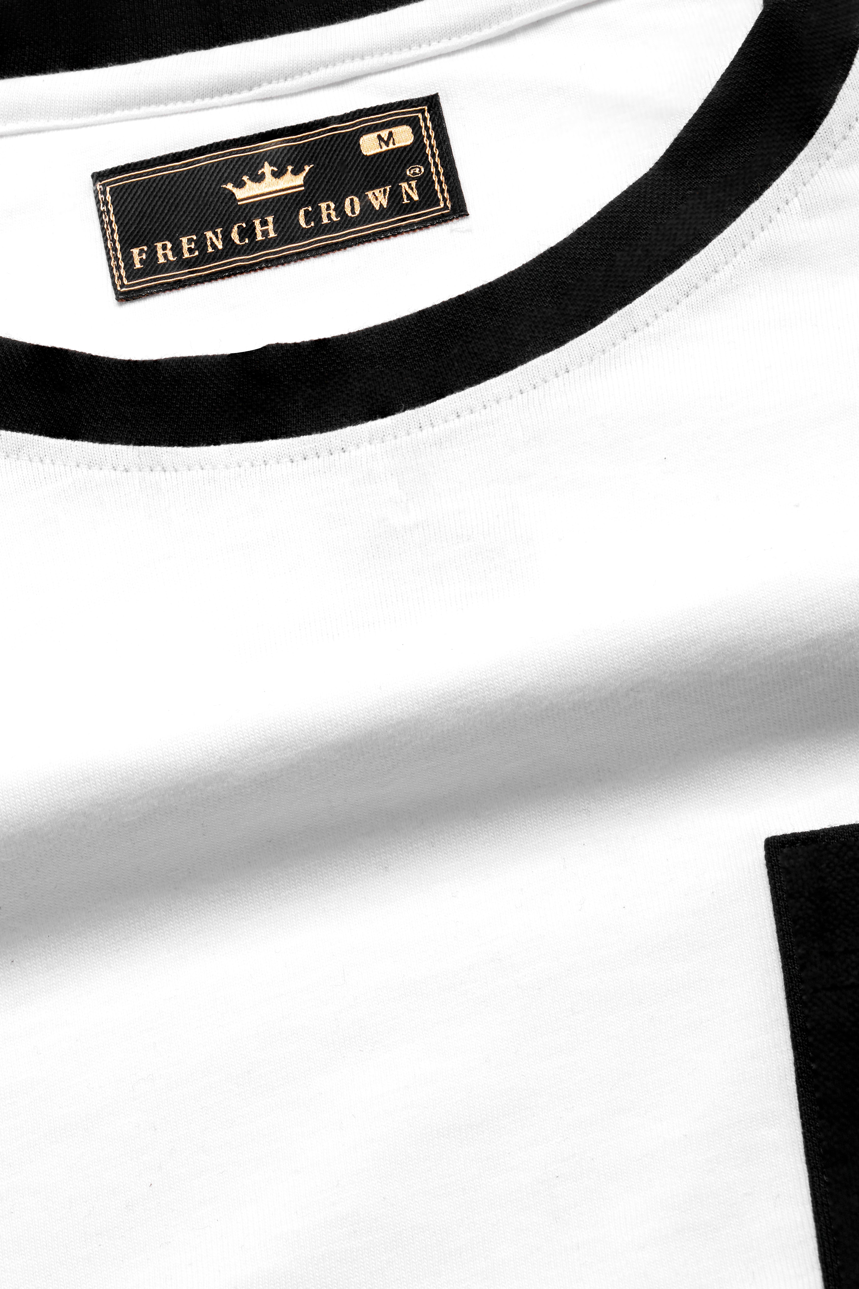 Bright White and Black Premium Cotton T-Shirt TS910-S, TS910-M, TS910-L, TS910-XL, TS910-XXL