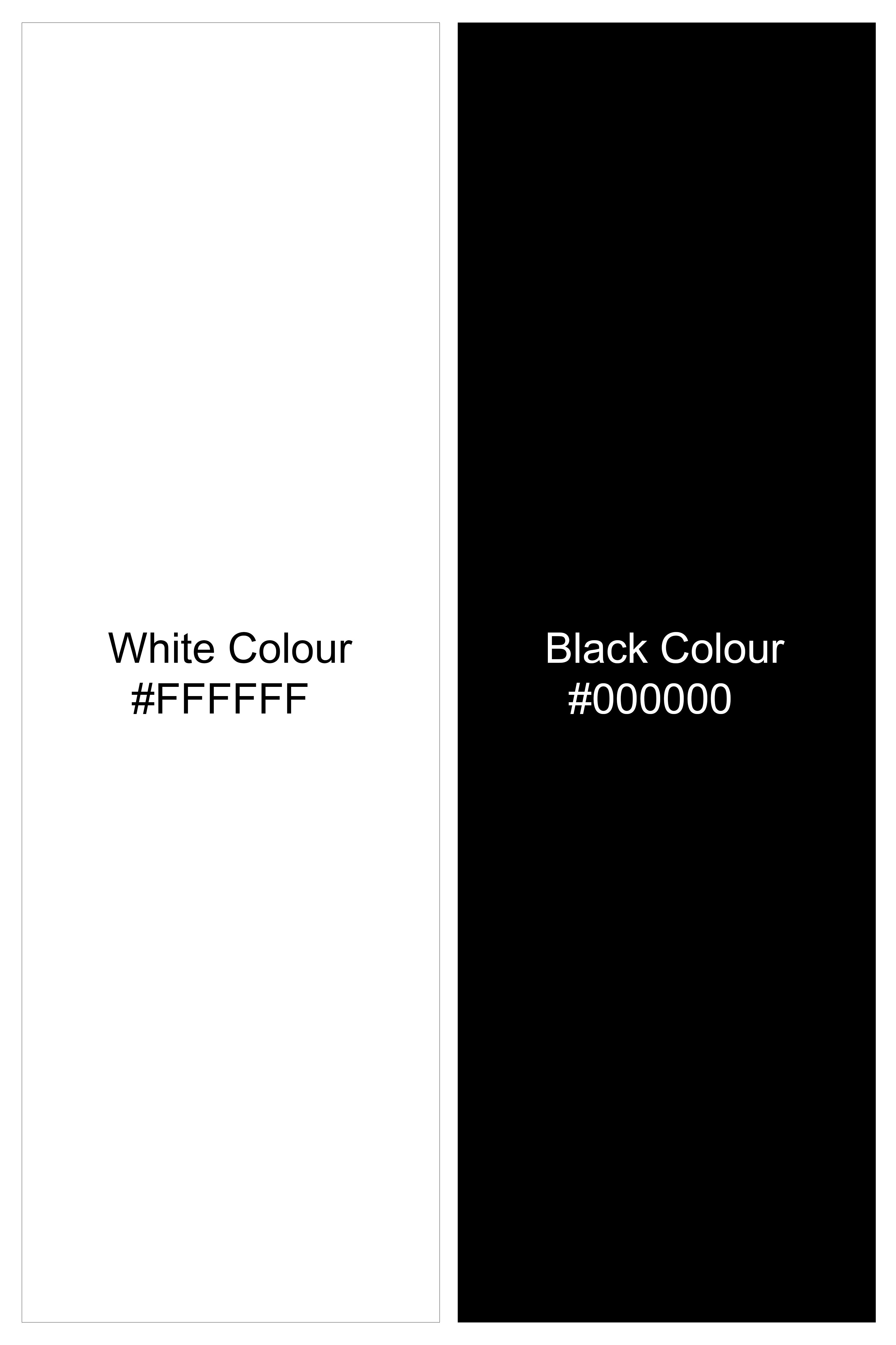 Bright White and Black Premium Cotton T-Shirt TS910-S, TS910-M, TS910-L, TS910-XL, TS910-XXL