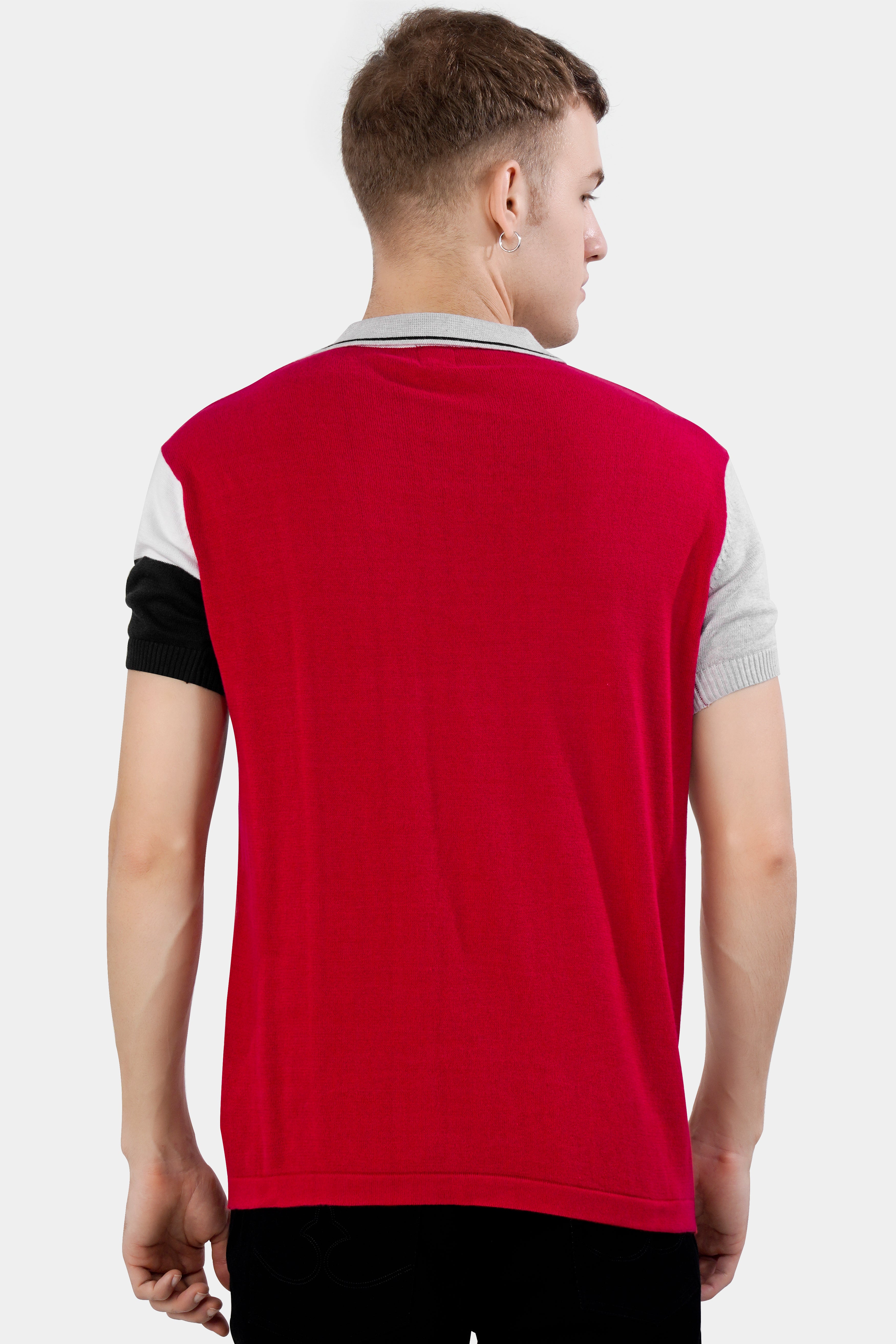 Geyser Gray with White and Black Premium Cotton Flat Knit Polo TS930-S, TS930-M, TS930-L, TS930-XL, TS930-XXL
