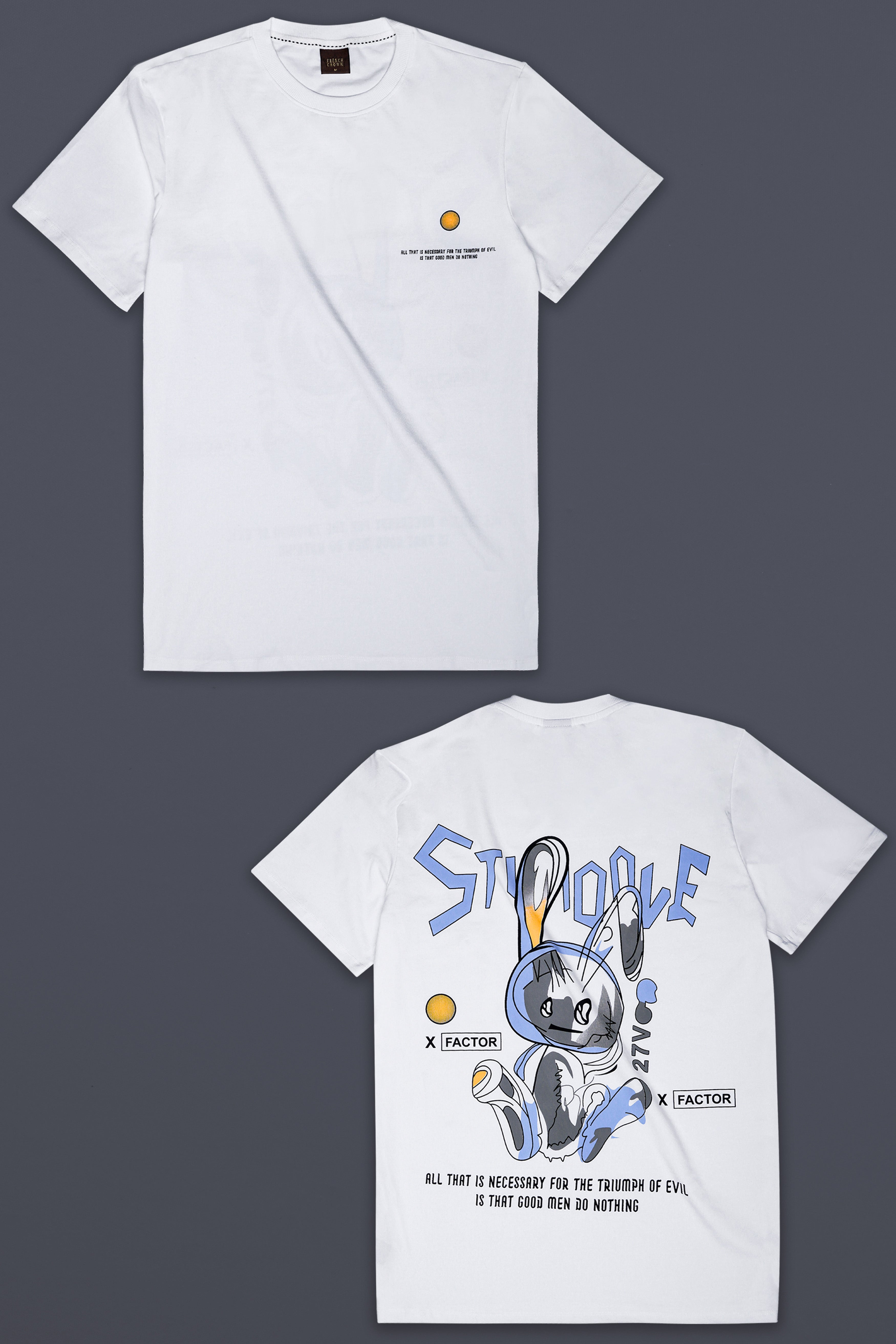 Bright White Printed Premium Cotton T shirt TS983-S, TS983-M, TS983-L, TS983-XL, TS983-XXL