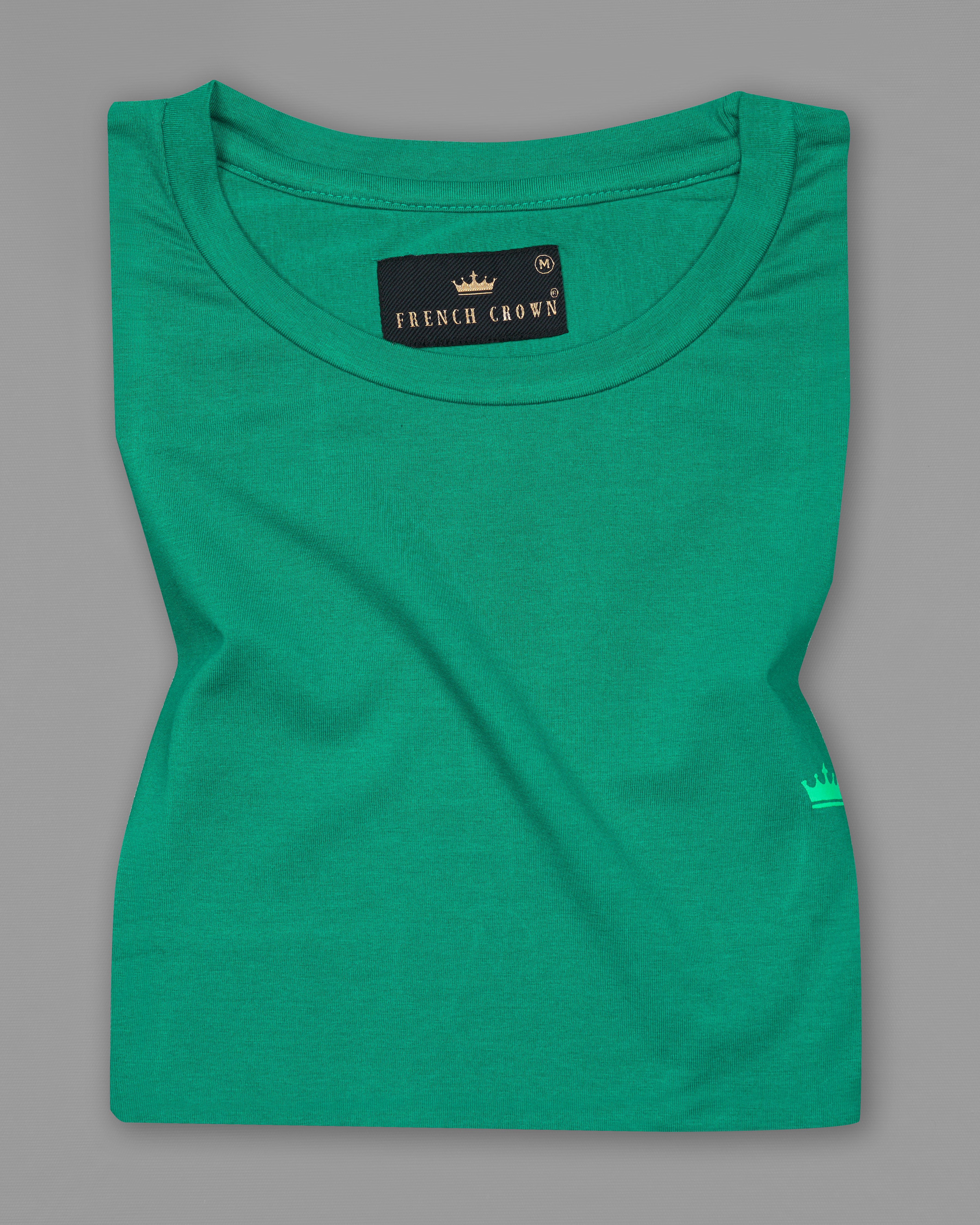 Tropical Green with Basketball Hand Painted Premium Cotton T-shirt